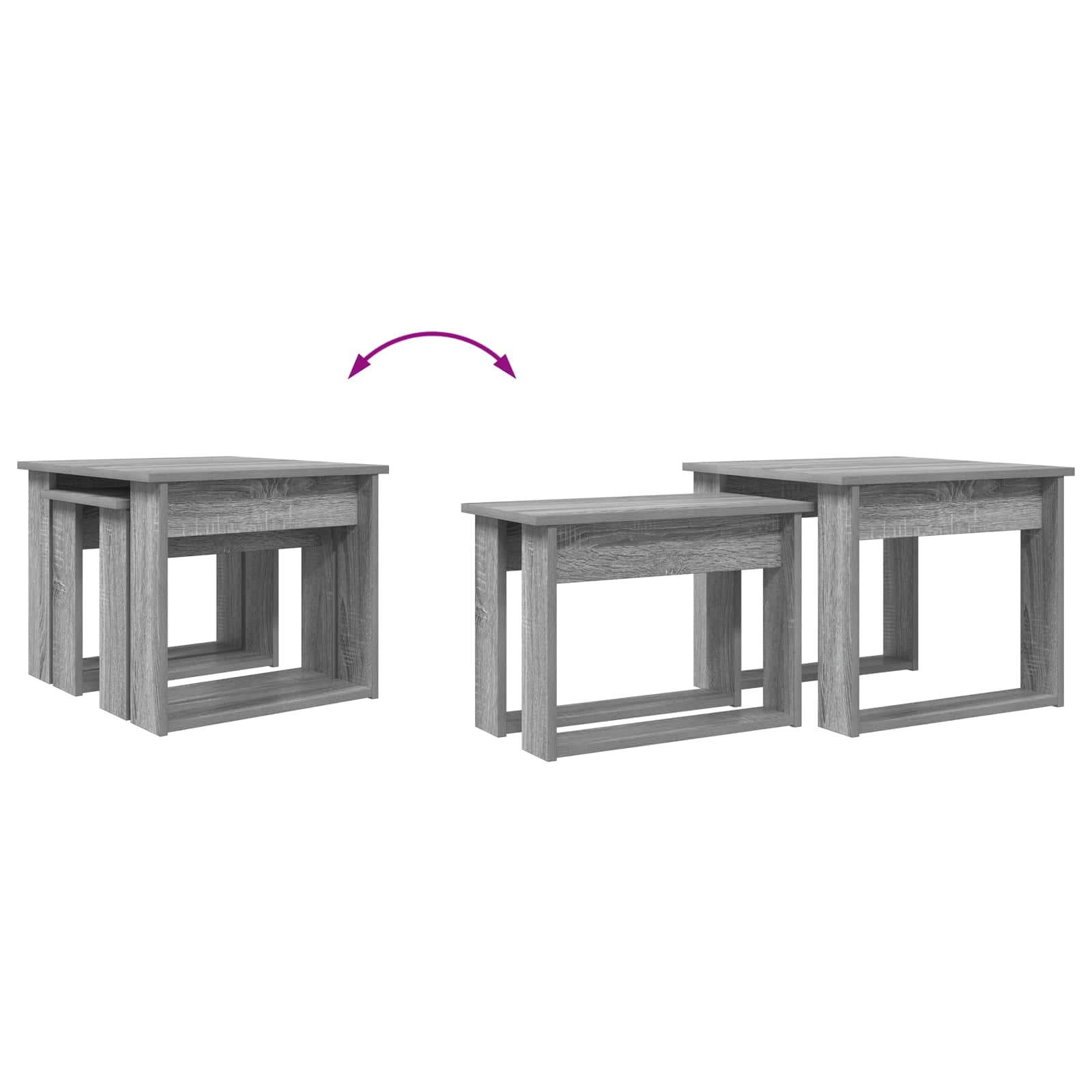 Set stolića za kavu 2 pcs Siva Sonoma Konstruirano drvo