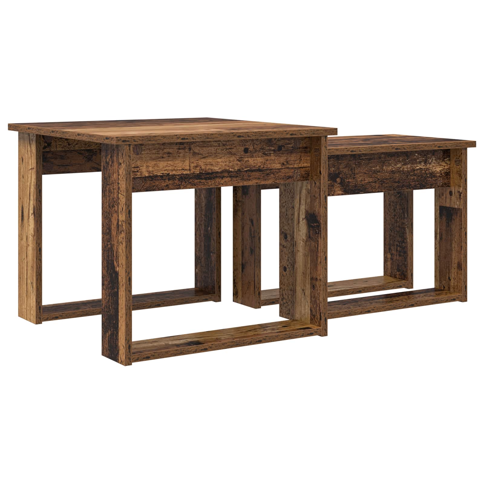 Set stolića za kavu 2 pcs Staro drvo Konstruirano drvo