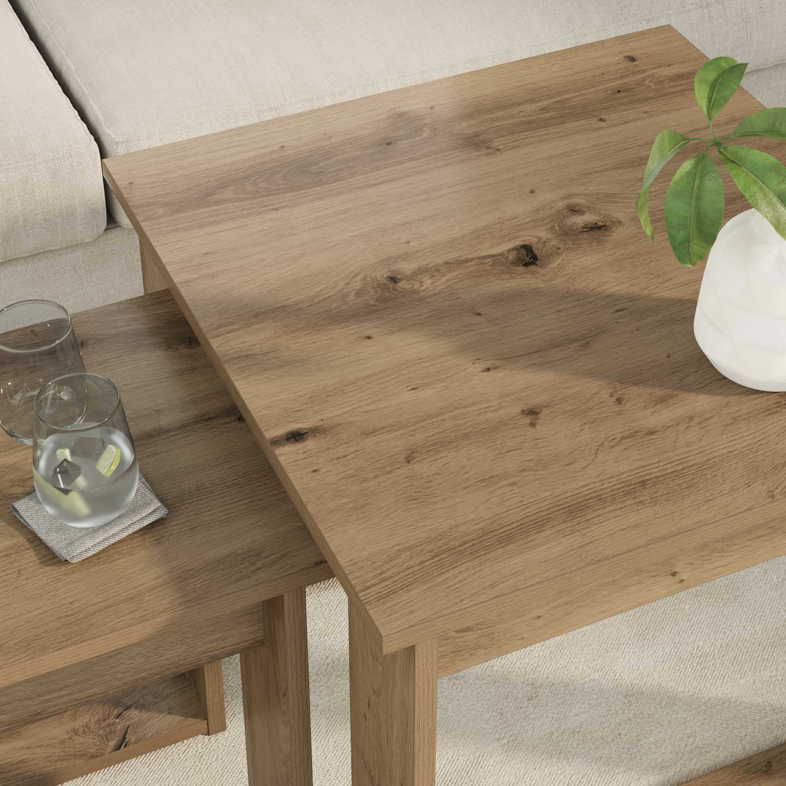 Set stolića za kavu 2 pcs Umjetnički hrast Konstruirano drvo