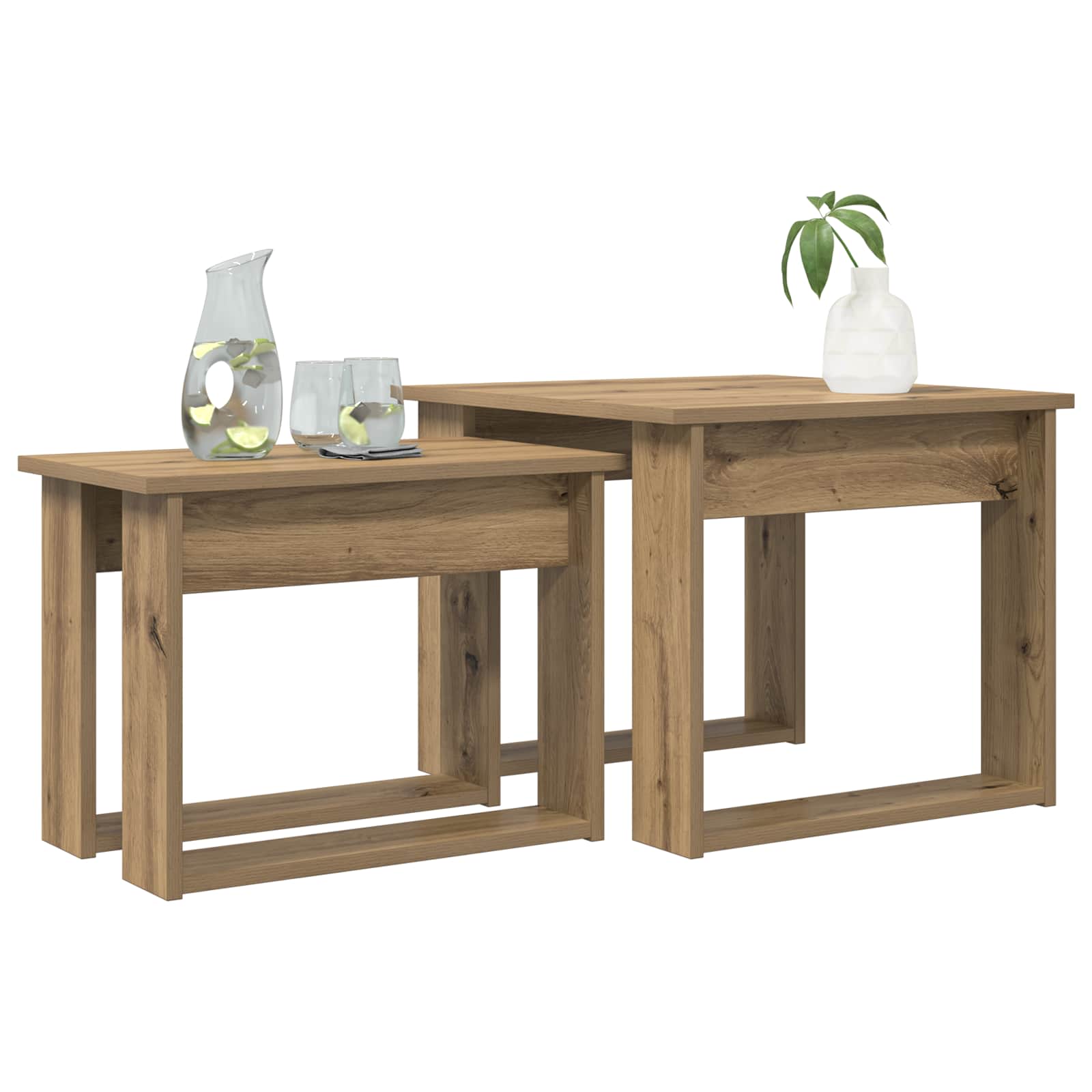 Set stolića za kavu 2 pcs Umjetnički hrast Konstruirano drvo