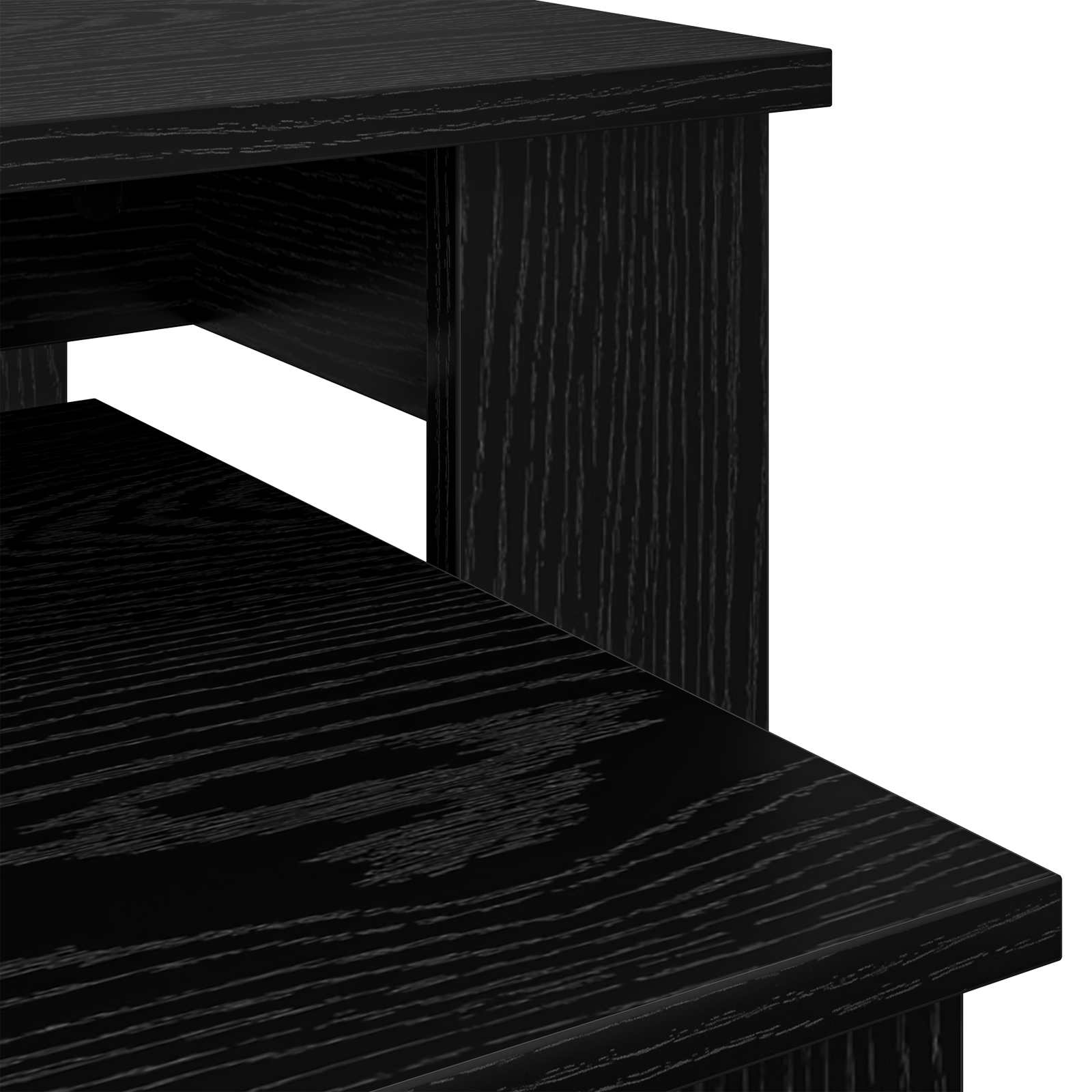 Set stolića za kavu 2 pcs Crni hrast Konstruirano drvo