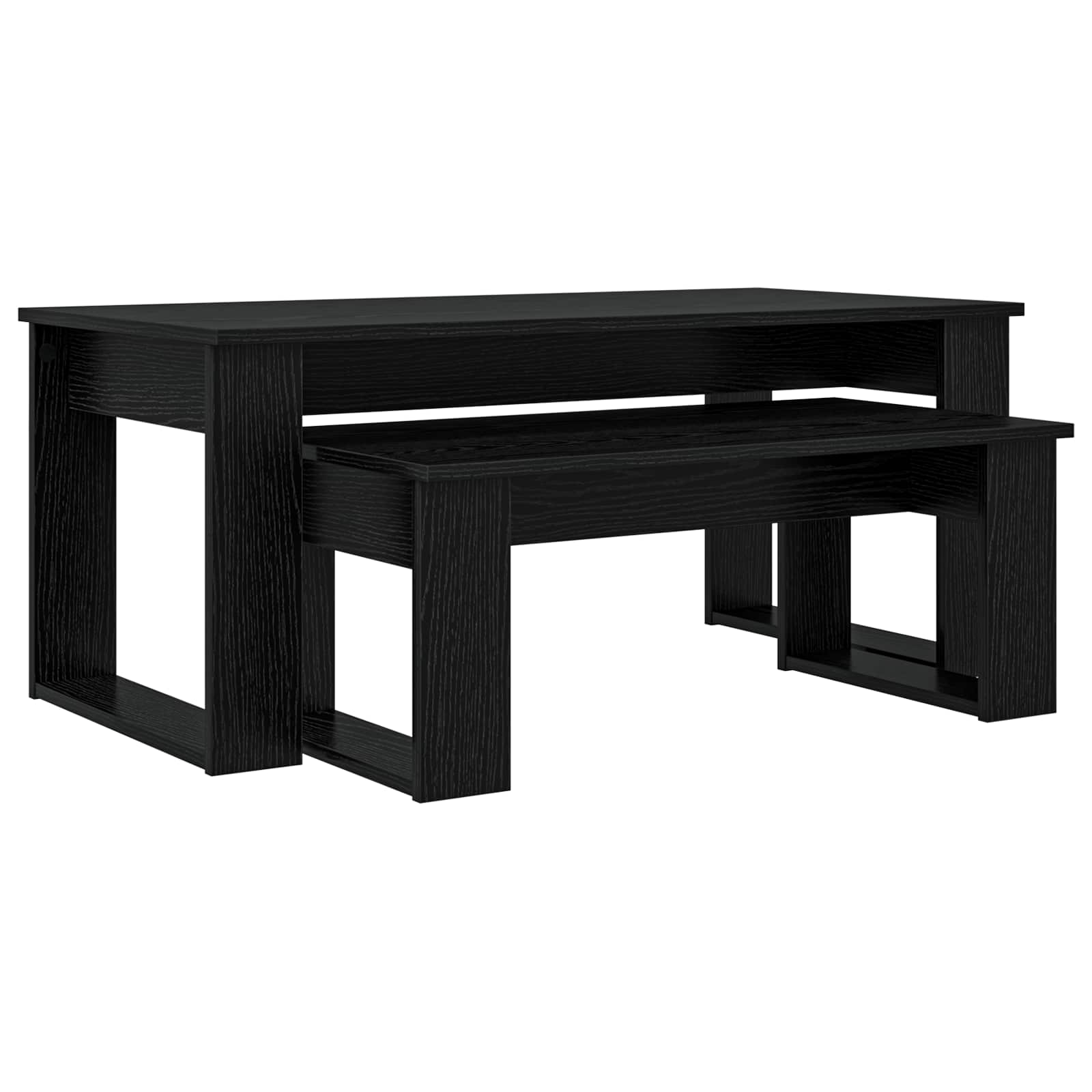 Set stolića za kavu 2 pcs Crni hrast Konstruirano drvo