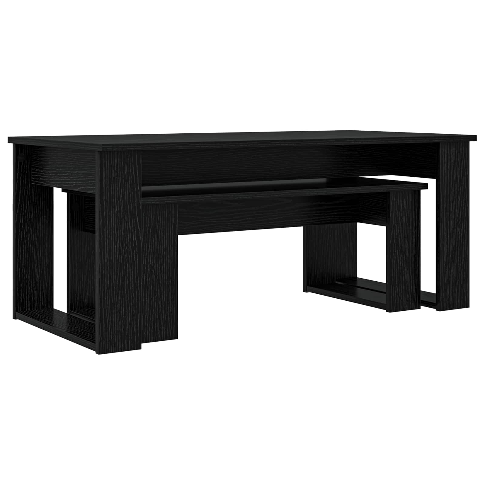 Set stolića za kavu 2 pcs Crni hrast Konstruirano drvo