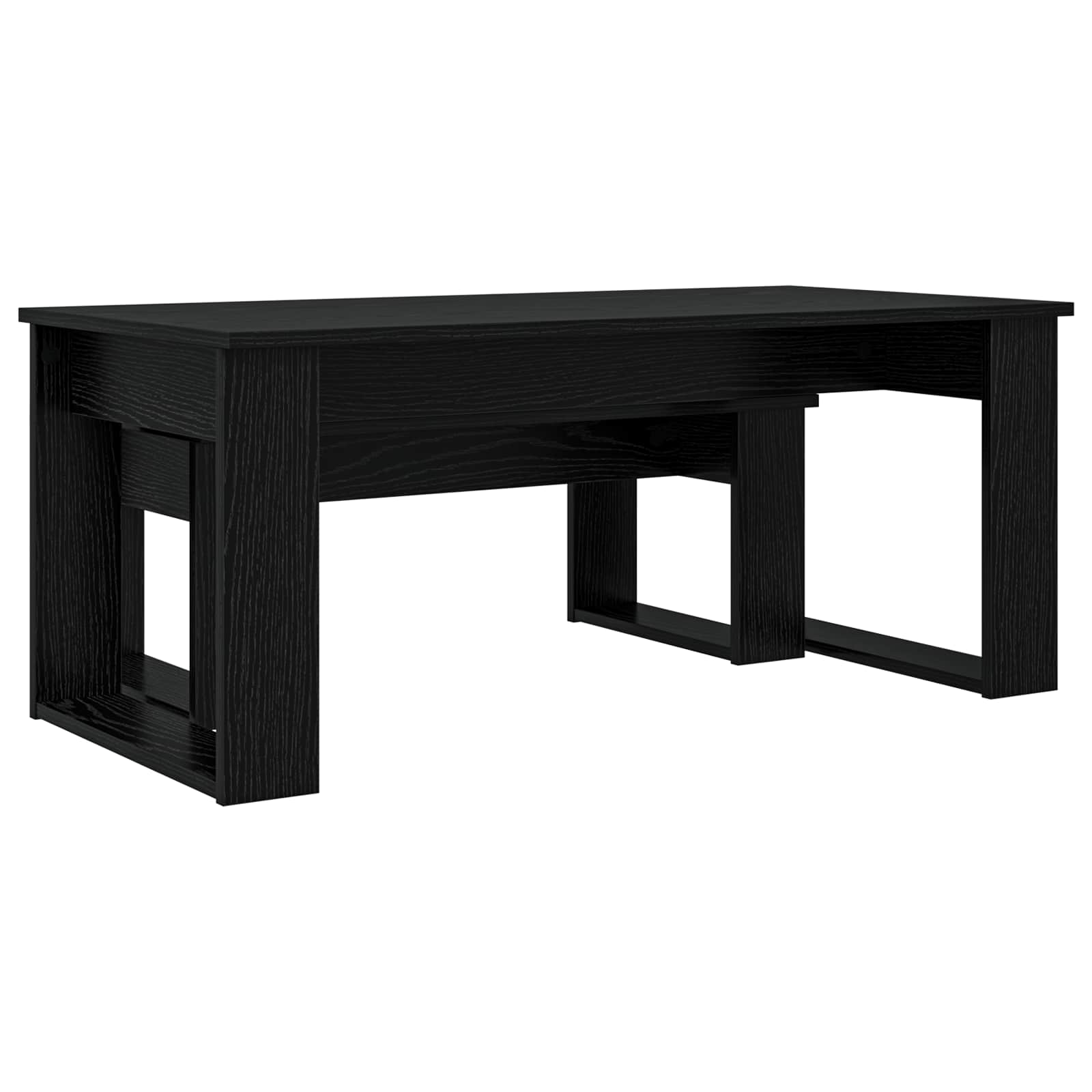 Set stolića za kavu 2 pcs Crni hrast Konstruirano drvo