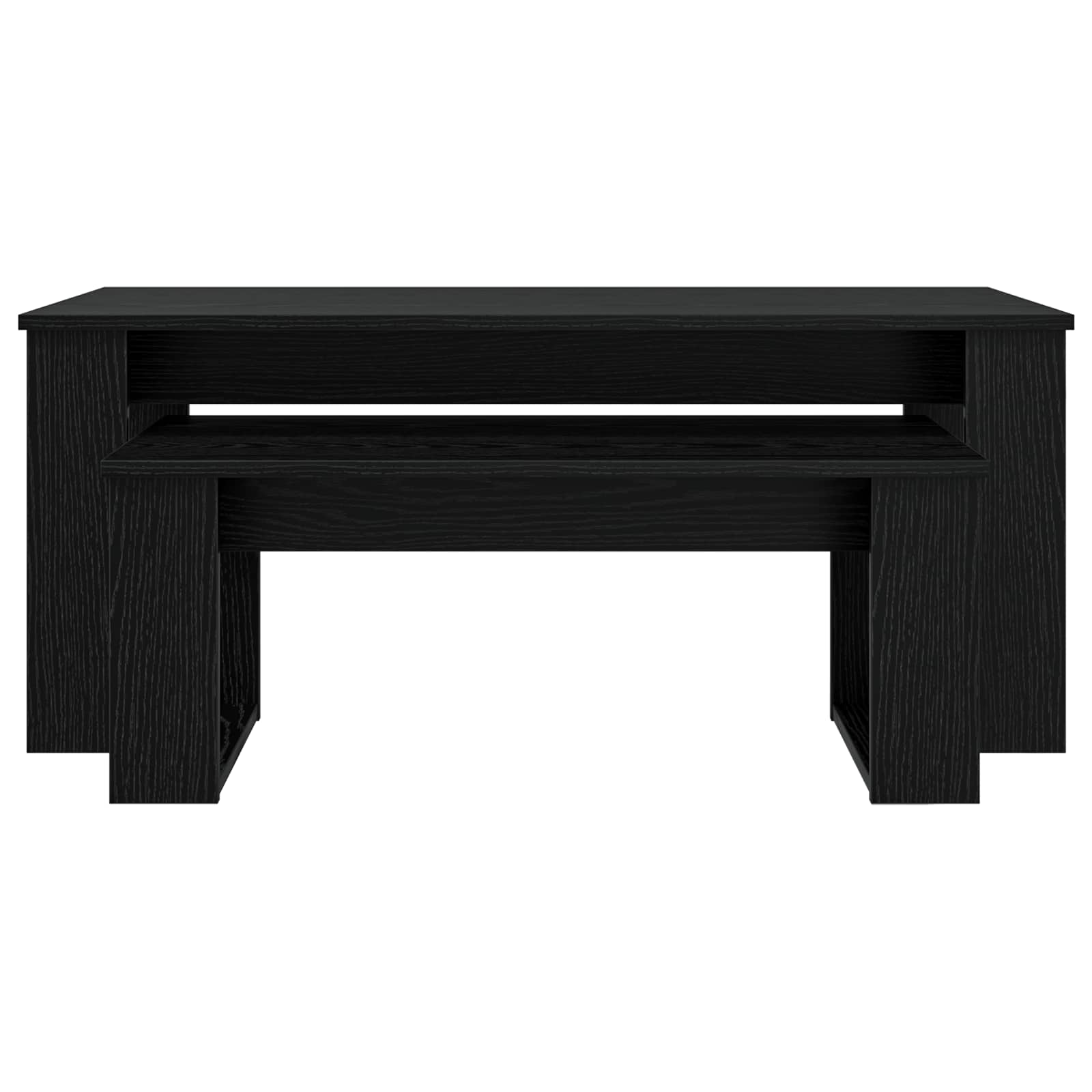 Set stolića za kavu 2 pcs Crni hrast Konstruirano drvo