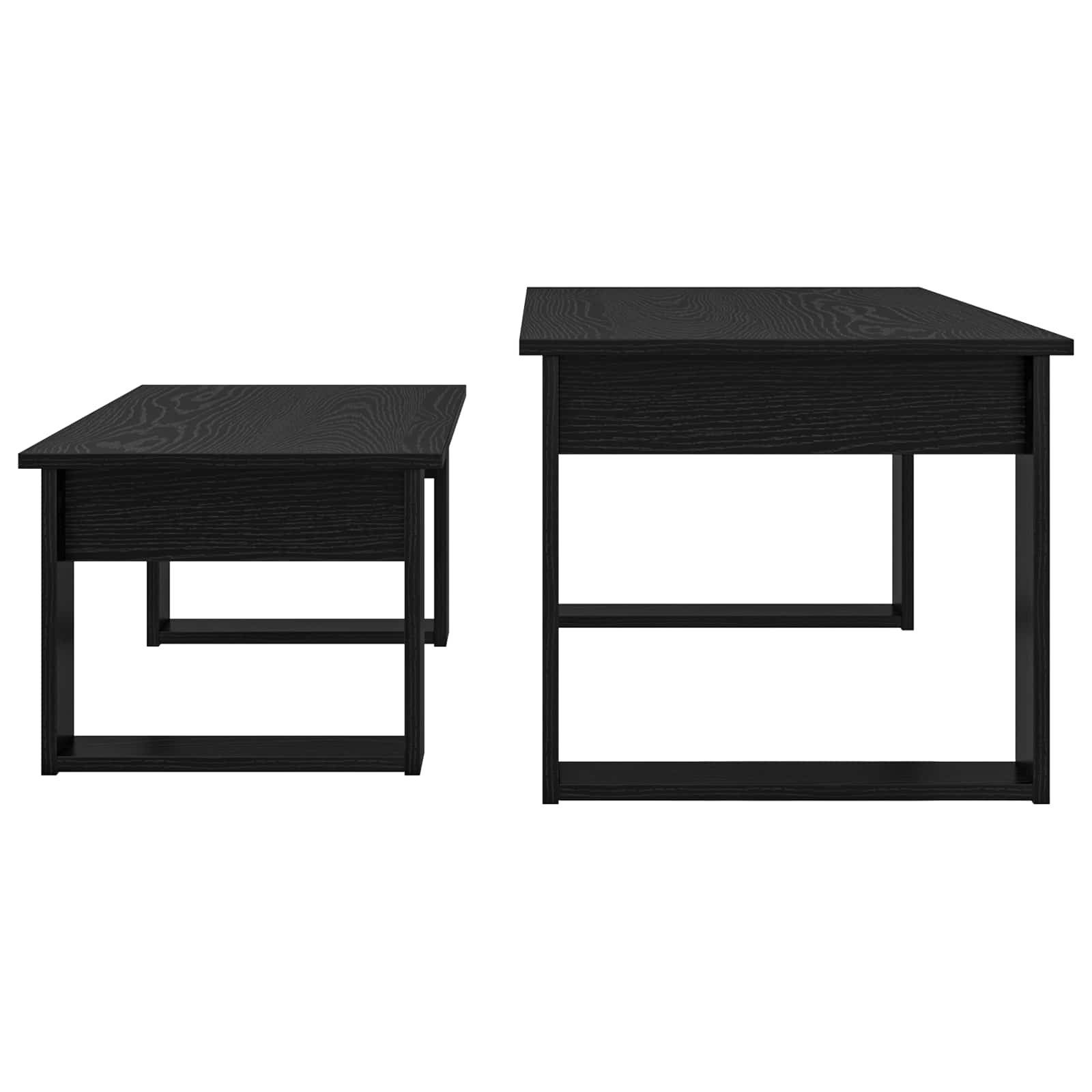 Set stolića za kavu 2 pcs Crni hrast Konstruirano drvo