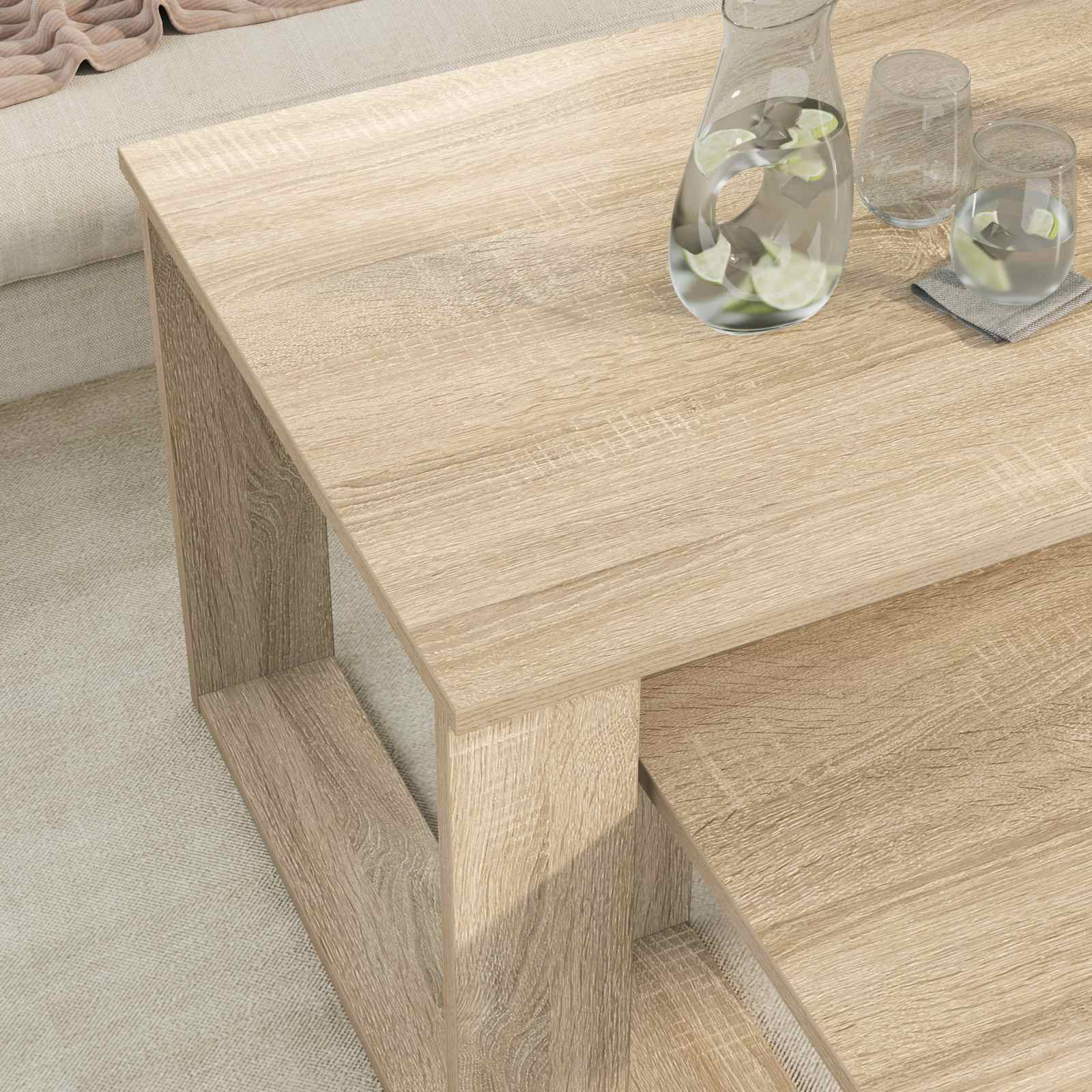 Set stolića za kavu 2 pcs Sonoma hrast Konstruirano drvo