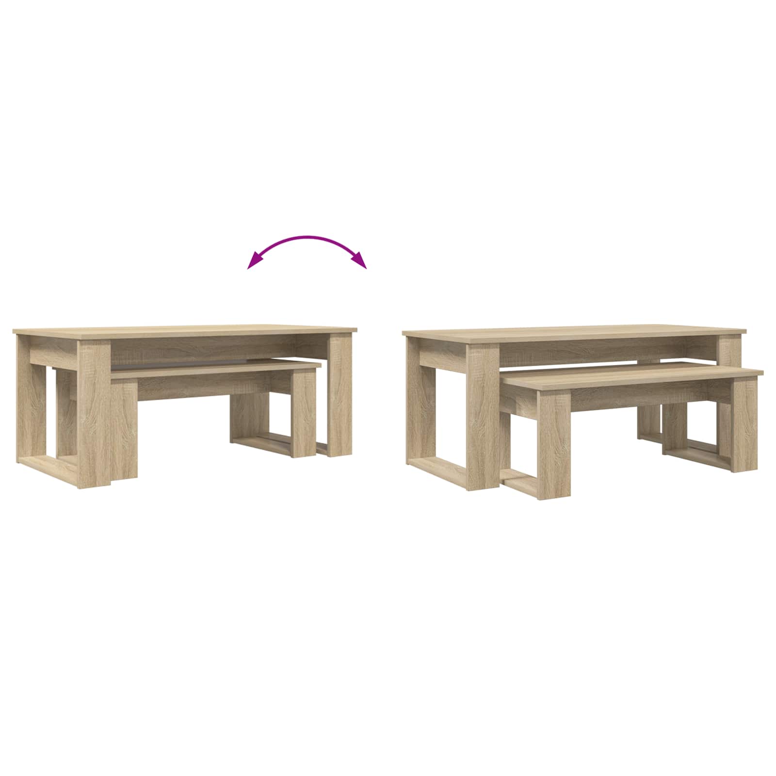Set stolića za kavu 2 pcs Sonoma hrast Konstruirano drvo