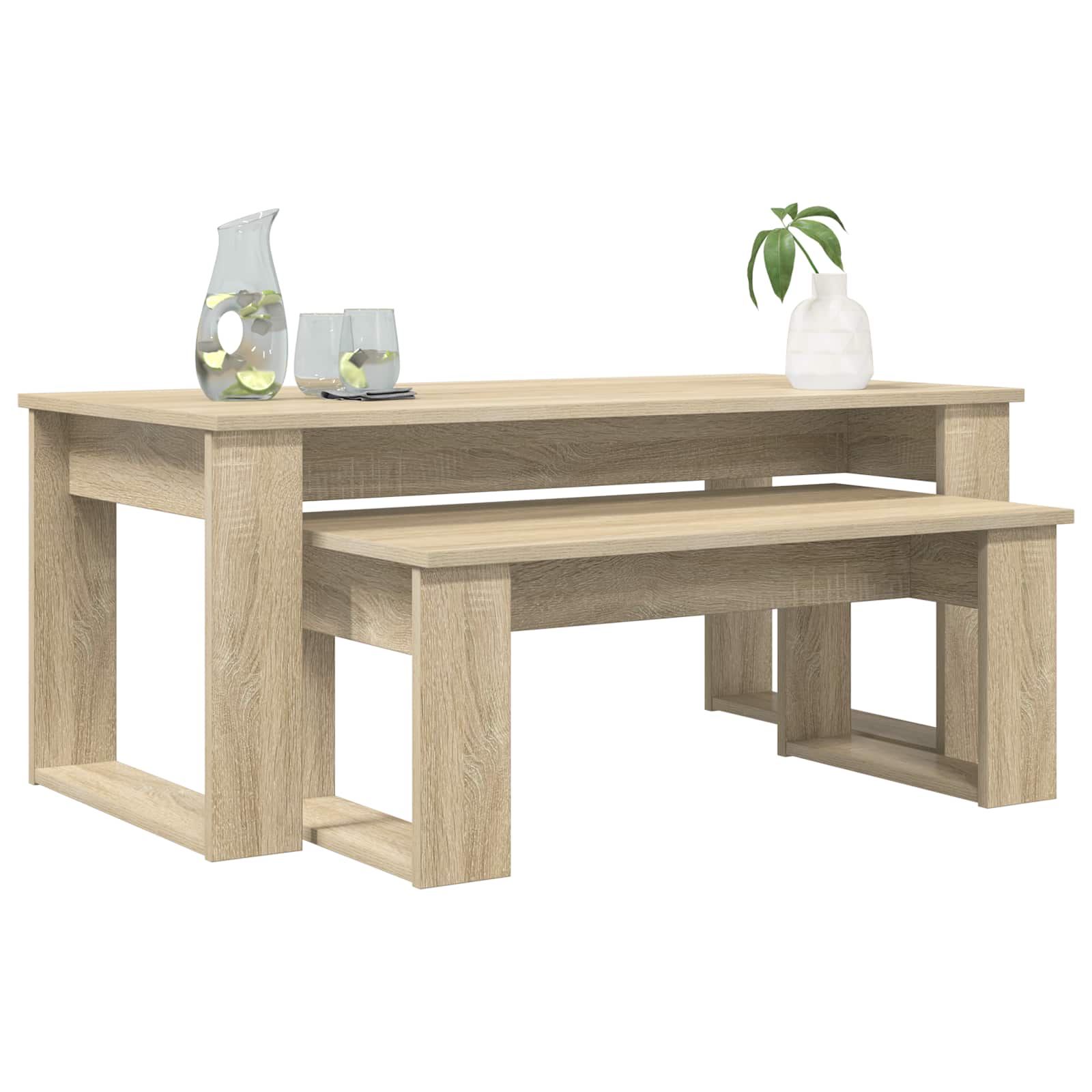 Set stolića za kavu 2 pcs Sonoma hrast Konstruirano drvo