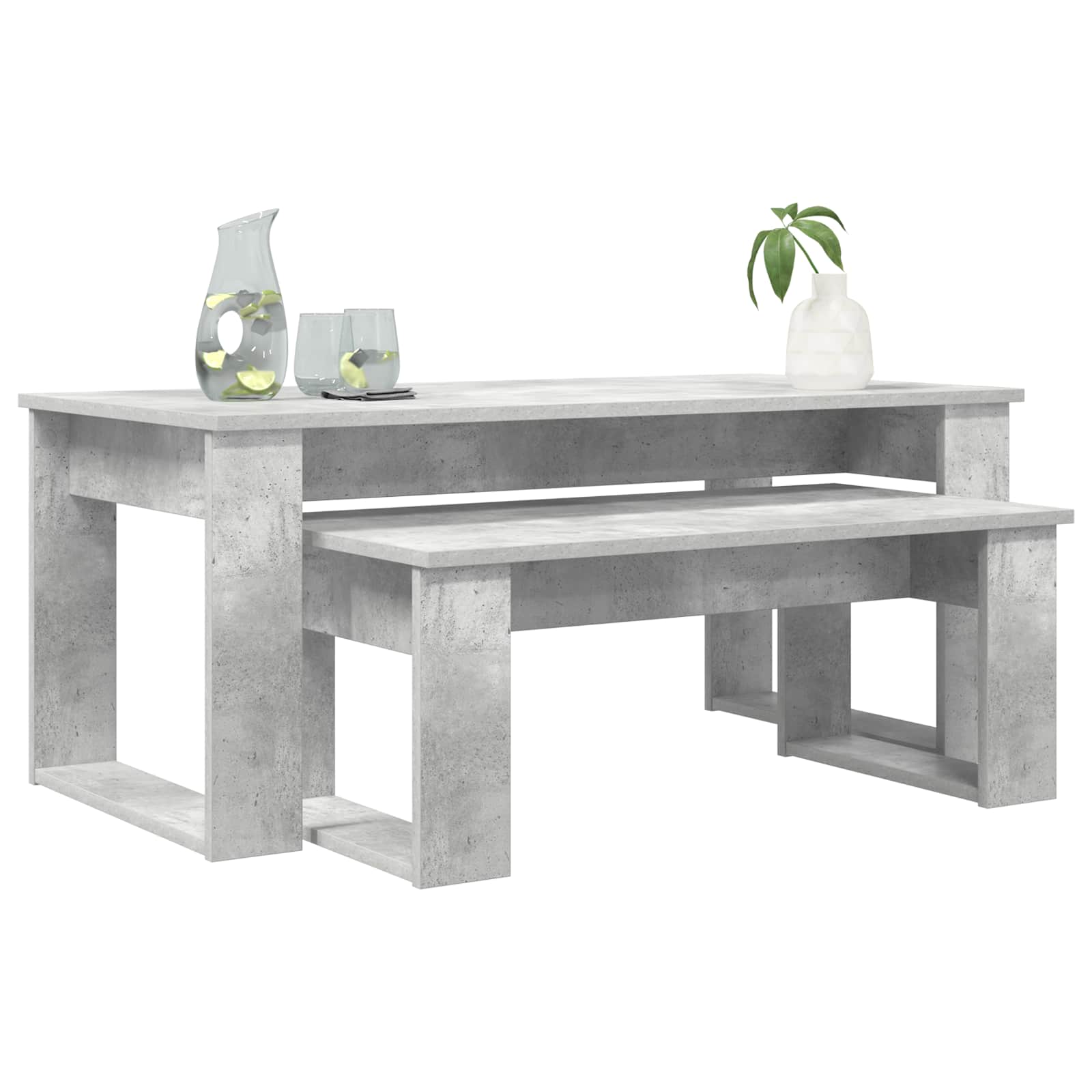 Set stolića za kavu 2 pcs Betonski sivi Konstruirano drvo