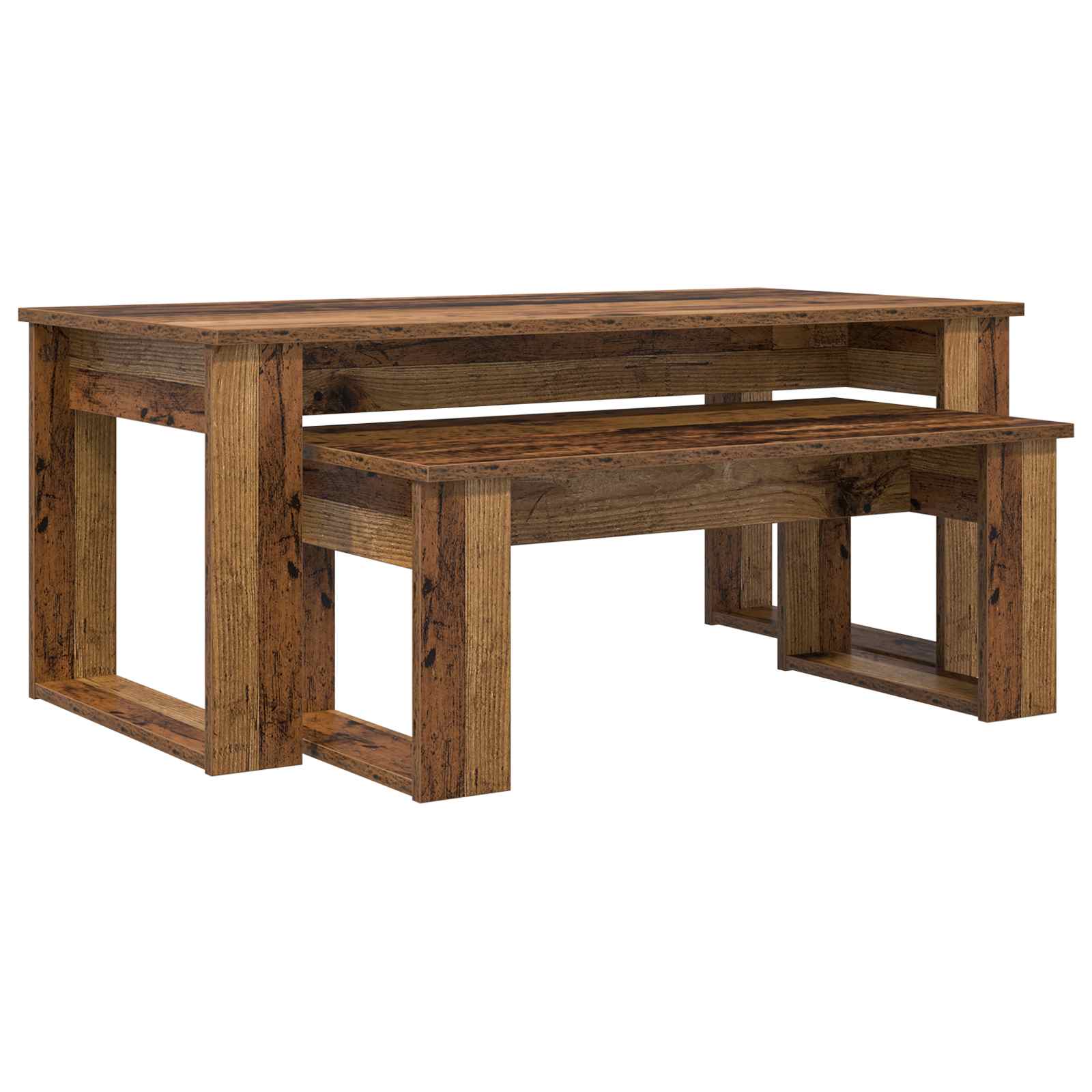 Set stolića za kavu 2 pcs Staro drvo Konstruirano drvo