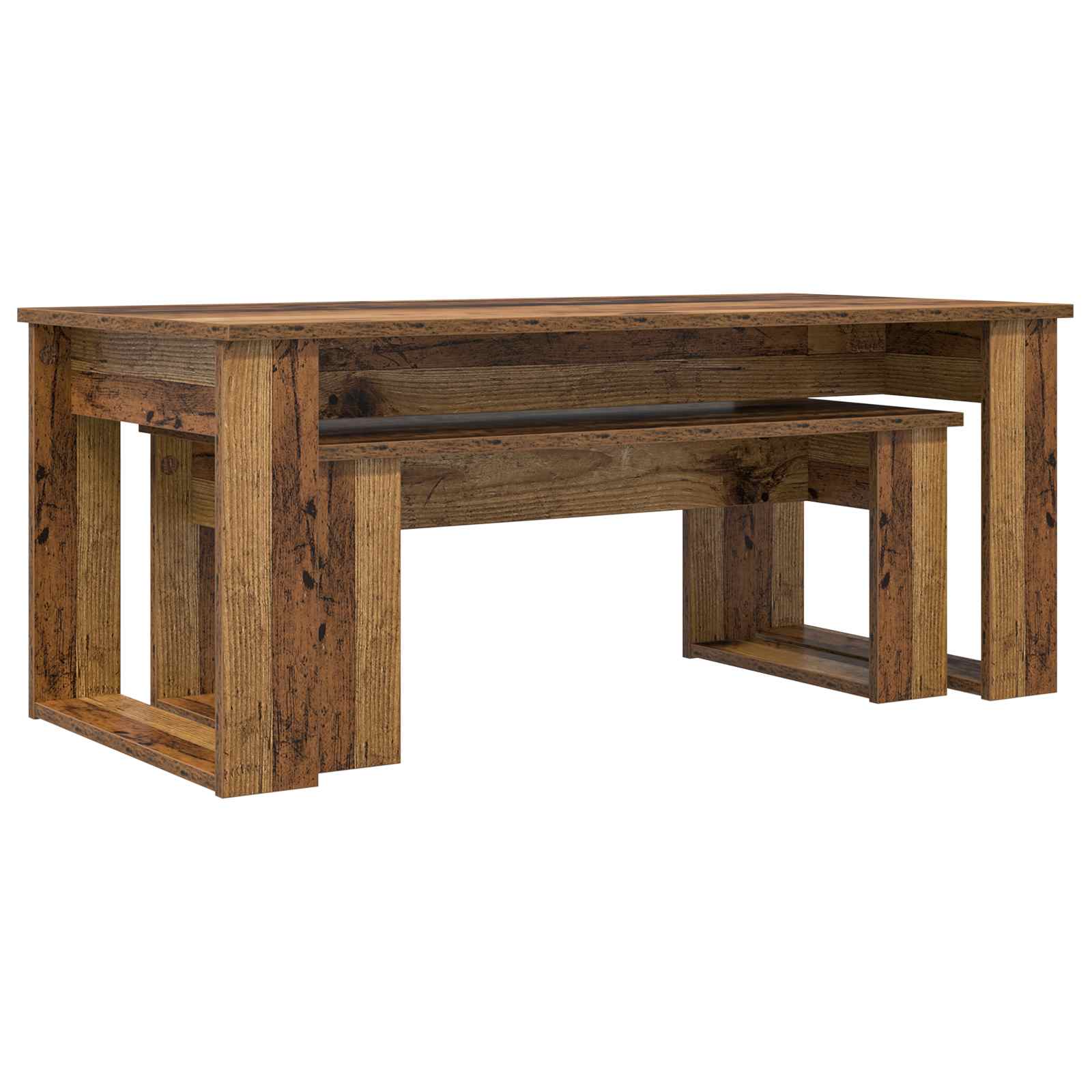 Set stolića za kavu 2 pcs Staro drvo Konstruirano drvo