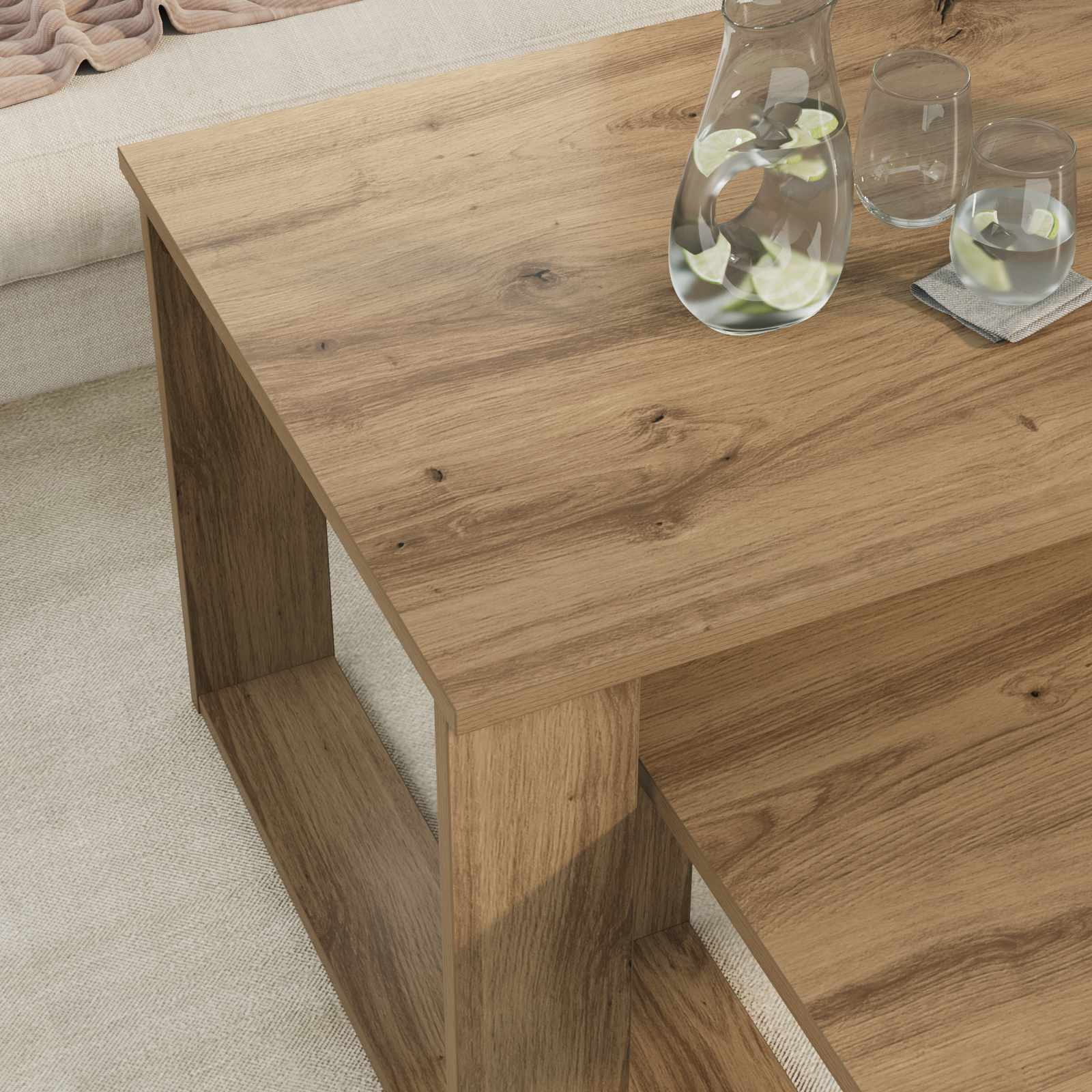 Set stolića za kavu 2 pcs Umjetnički hrast Konstruirano drvo