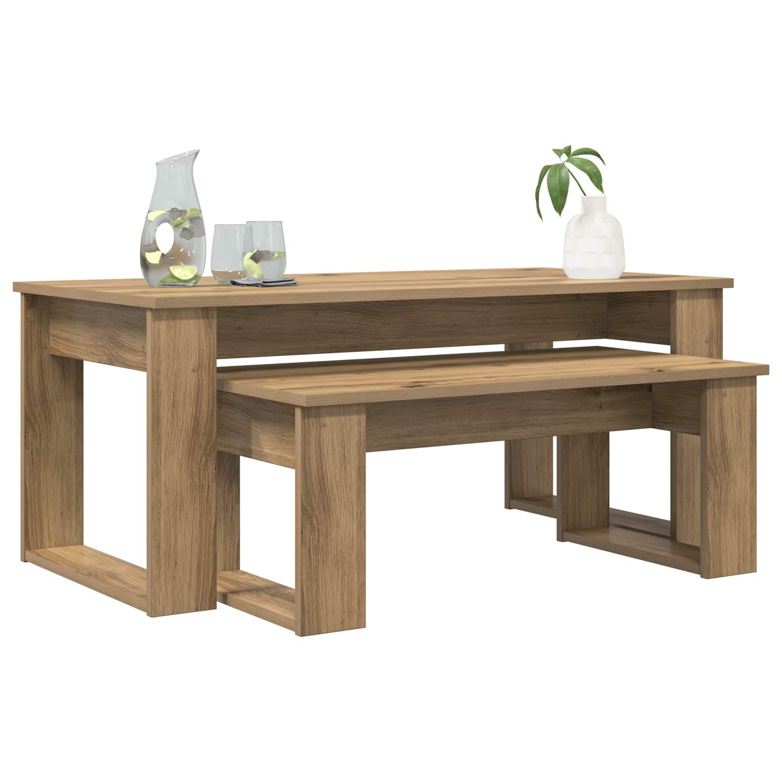 Set stolića za kavu 2 pcs Umjetnički hrast Konstruirano drvo
