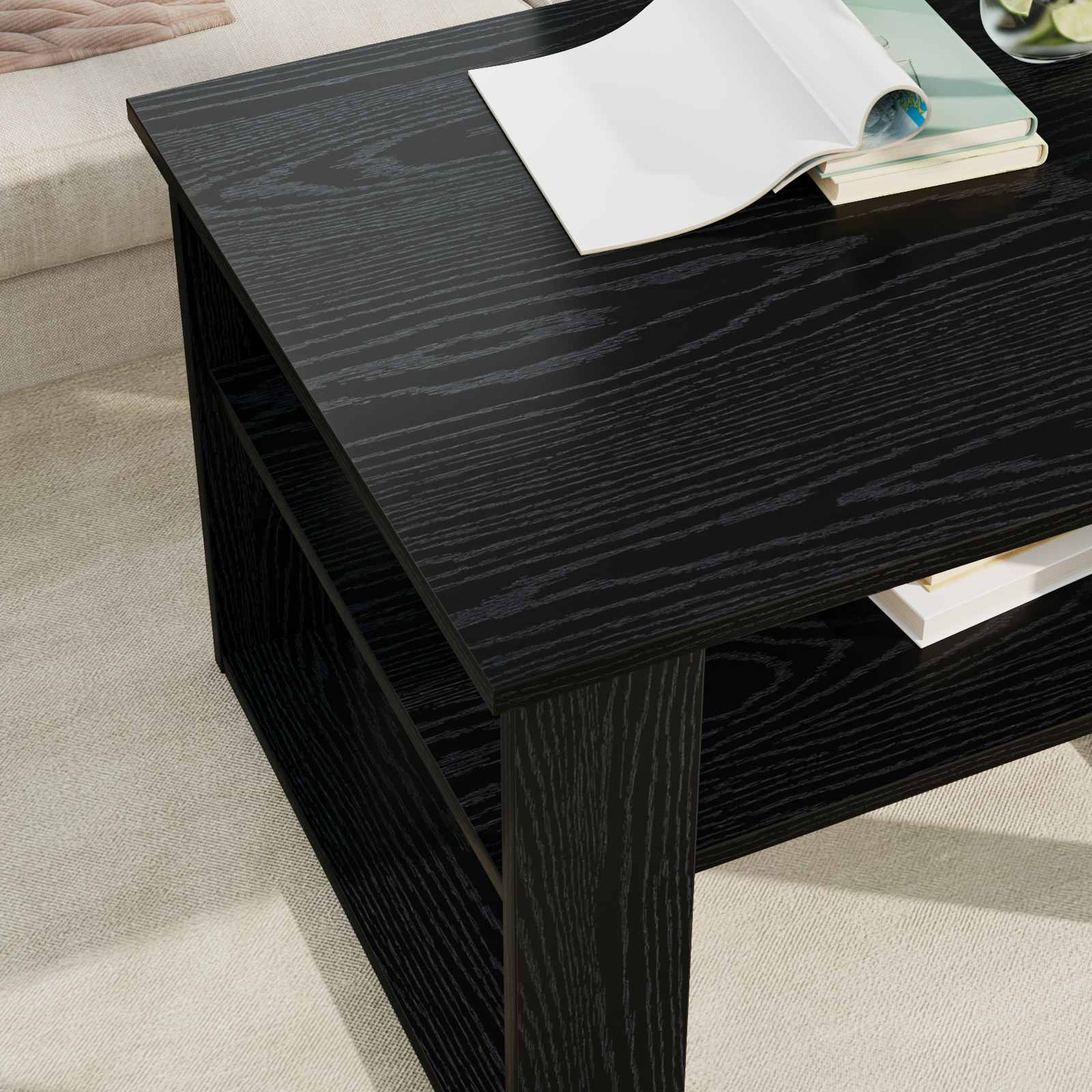 Kava Stol Crni hrast 64 x 54 x 44 cm Konstruirano drvo