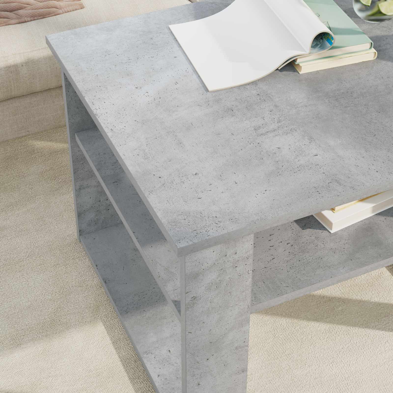 Kava Stol Betonski sivi 64 x 54 x 44 cm Konstruirano drvo