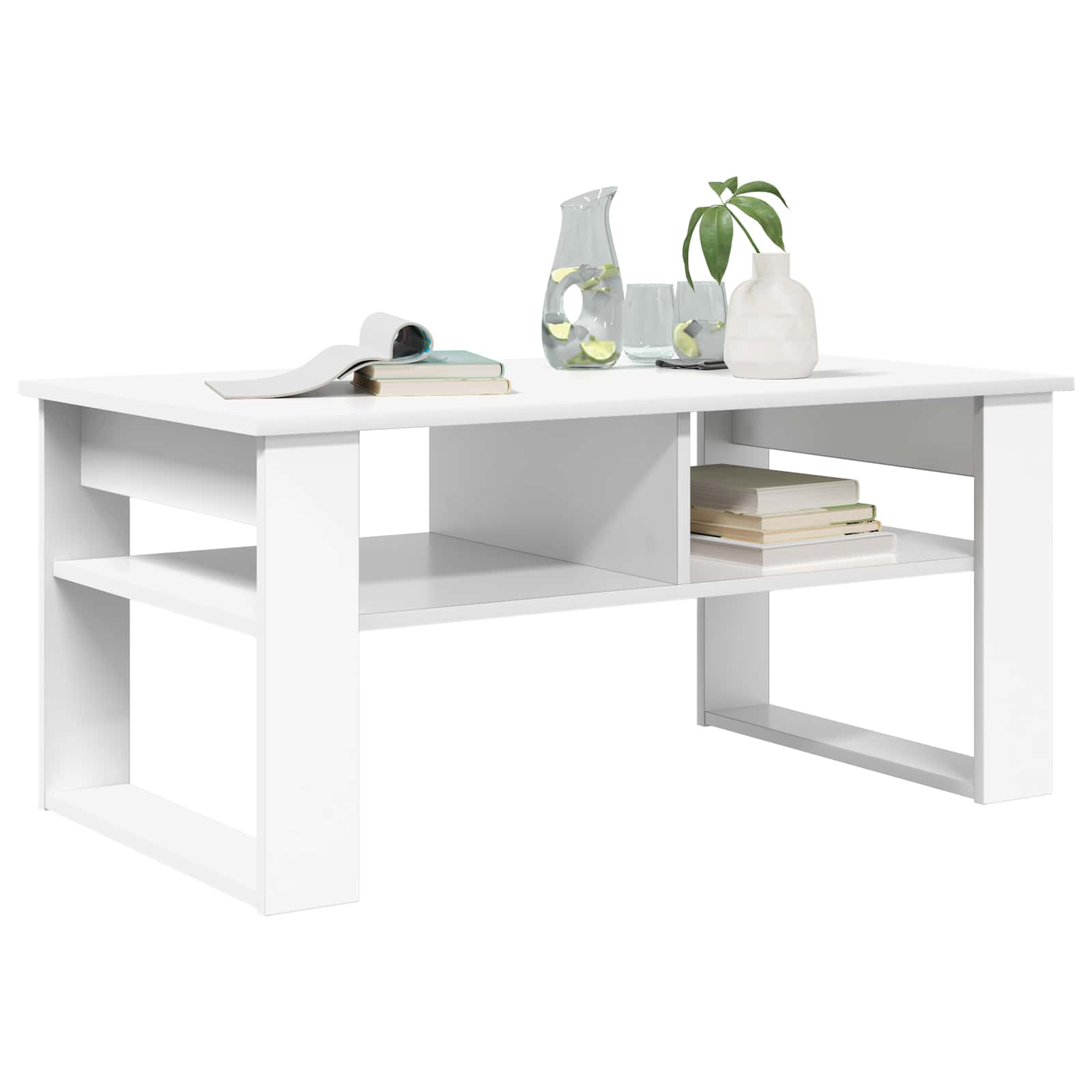 Kava Stol s pohranom Bijelo 96 x 54 x 44 cm Konstruirano drvo