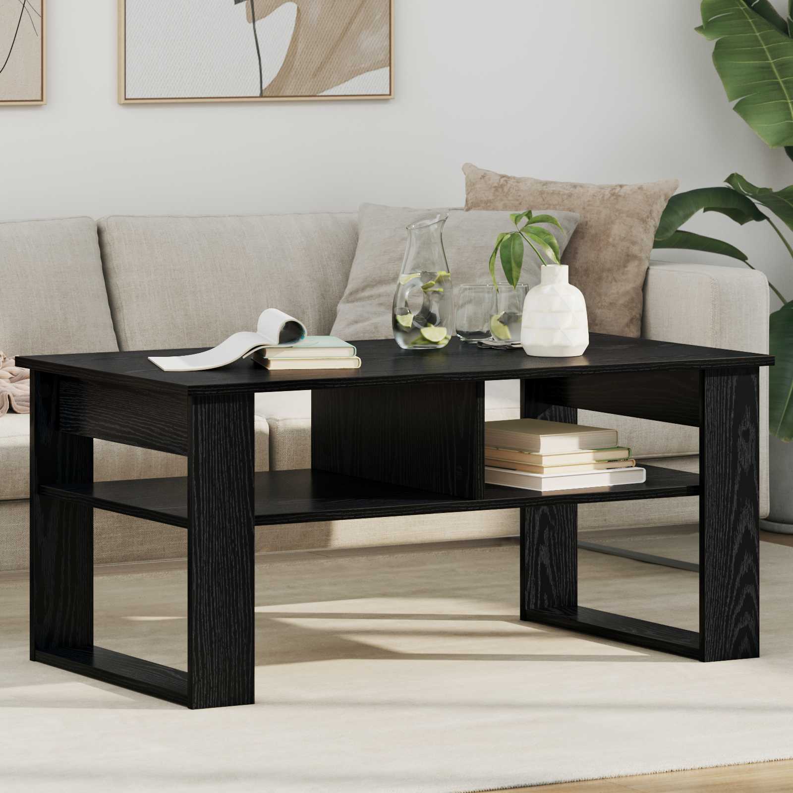 Kava Stol Crni hrast 96 x 54 x 44 cm Konstruirano drvo