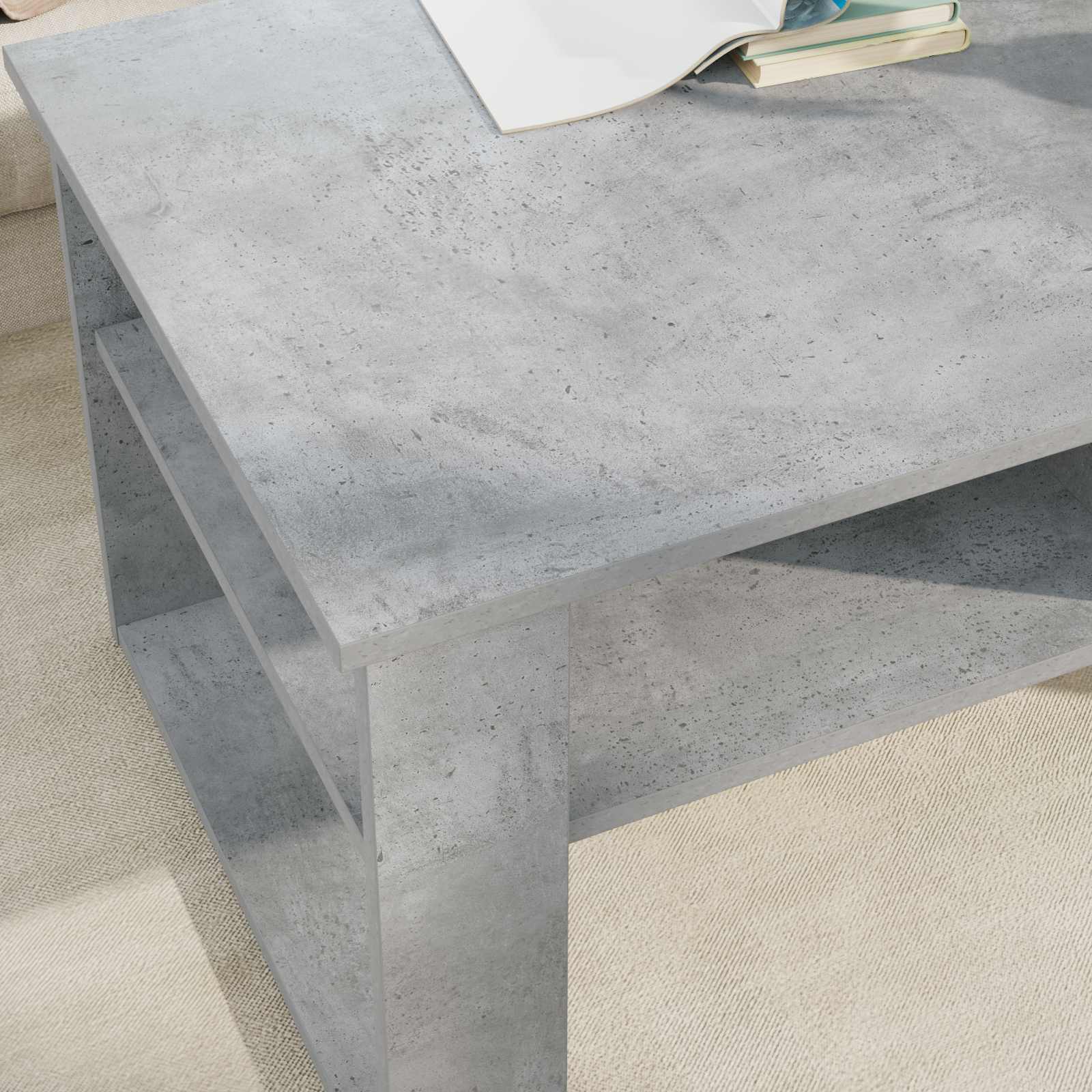 Kava Stol Betonski sivi 96 x 54 x 44 cm Konstruirano drvo