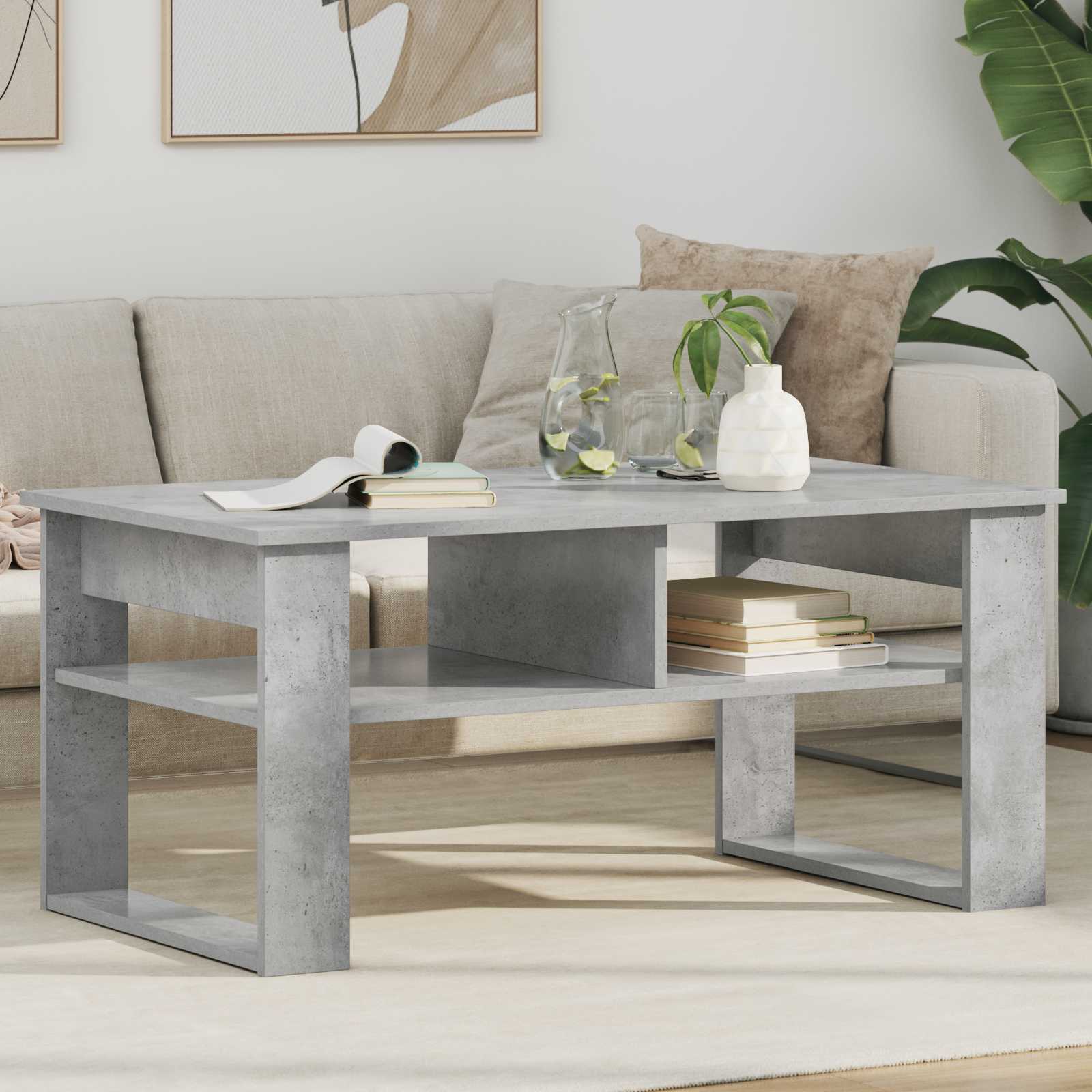 Kava Stol Betonski sivi 96 x 54 x 44 cm Konstruirano drvo
