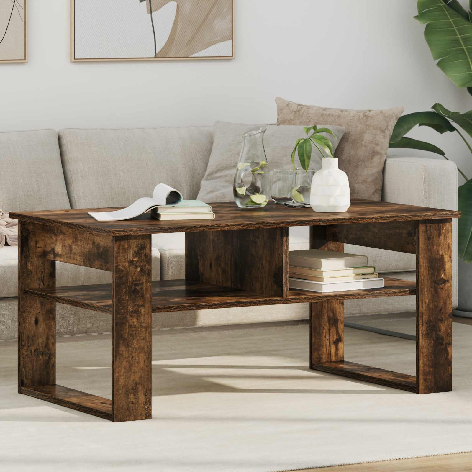 Kava Stol Dimljeni hrast 96 x 54 x 44 cm Konstruirano drvo