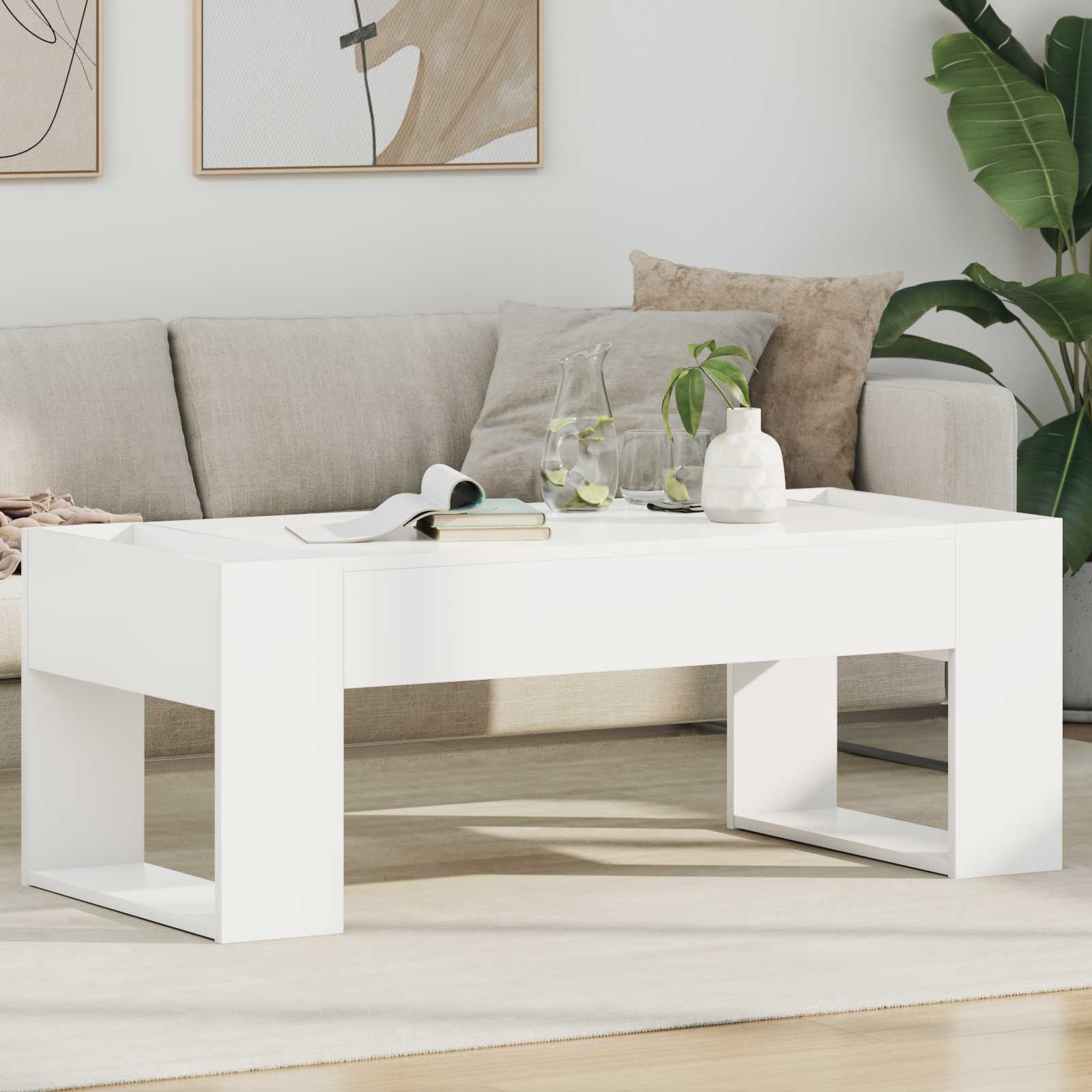 Kava Stol Bijelo 110 x 50 x 41 cm Konstruirano drvo