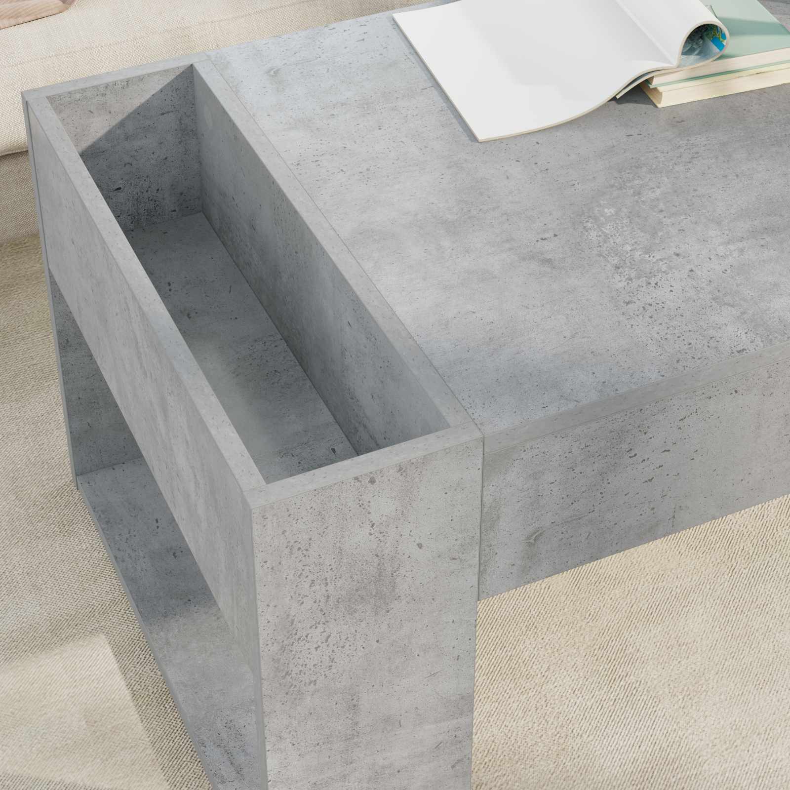 Kava Stol Betonski sivi 110 x 50 x 41 cm Konstruirano drvo
