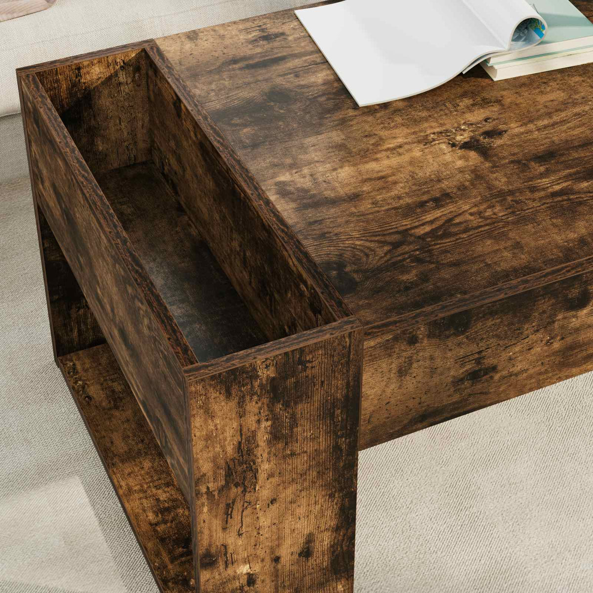 Kava Stol Dimljeni hrast 110 x 50 x 41 cm Konstruirano drvo
