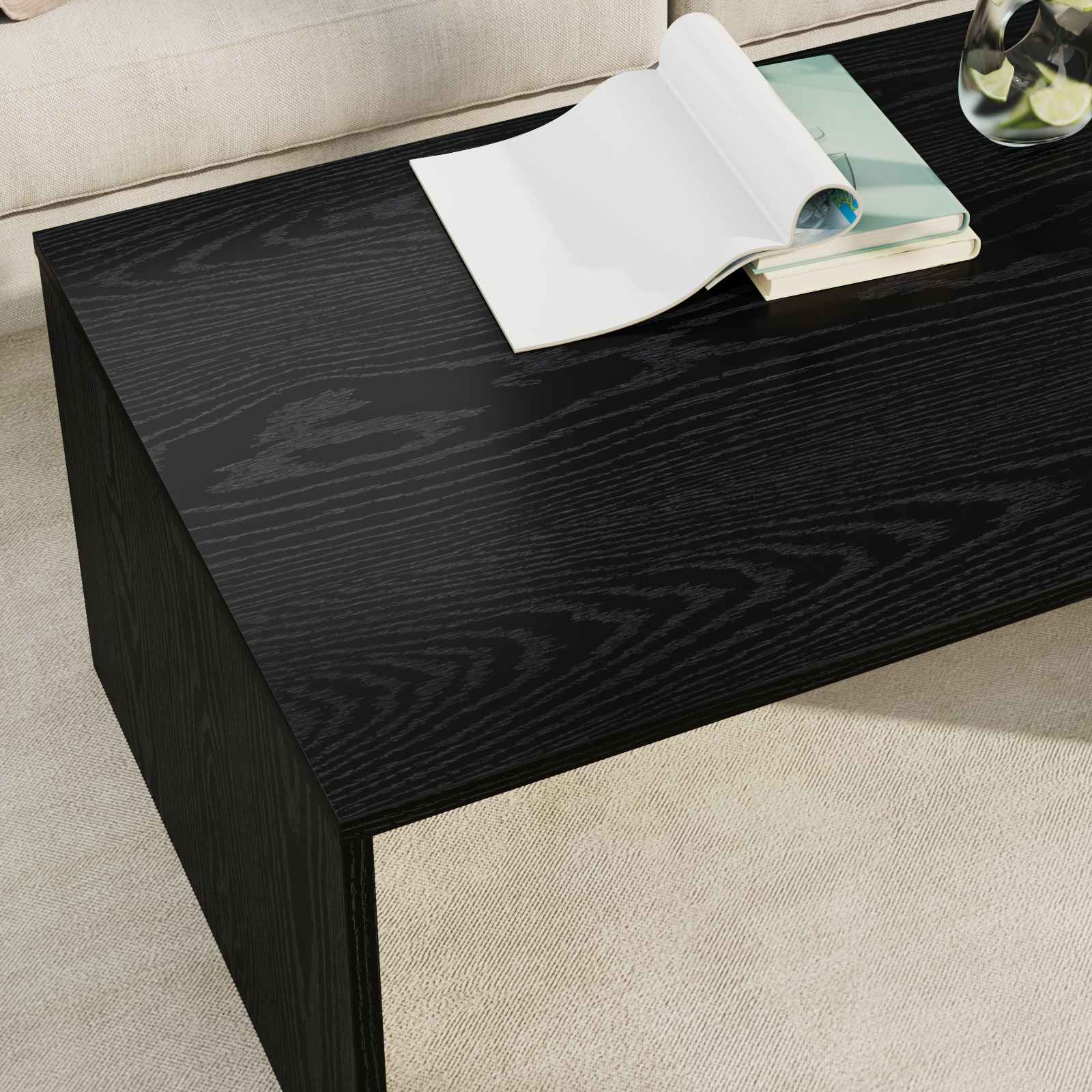 Kava Stol Crni hrast 95 x 50 x 34 cm Konstruirano drvo