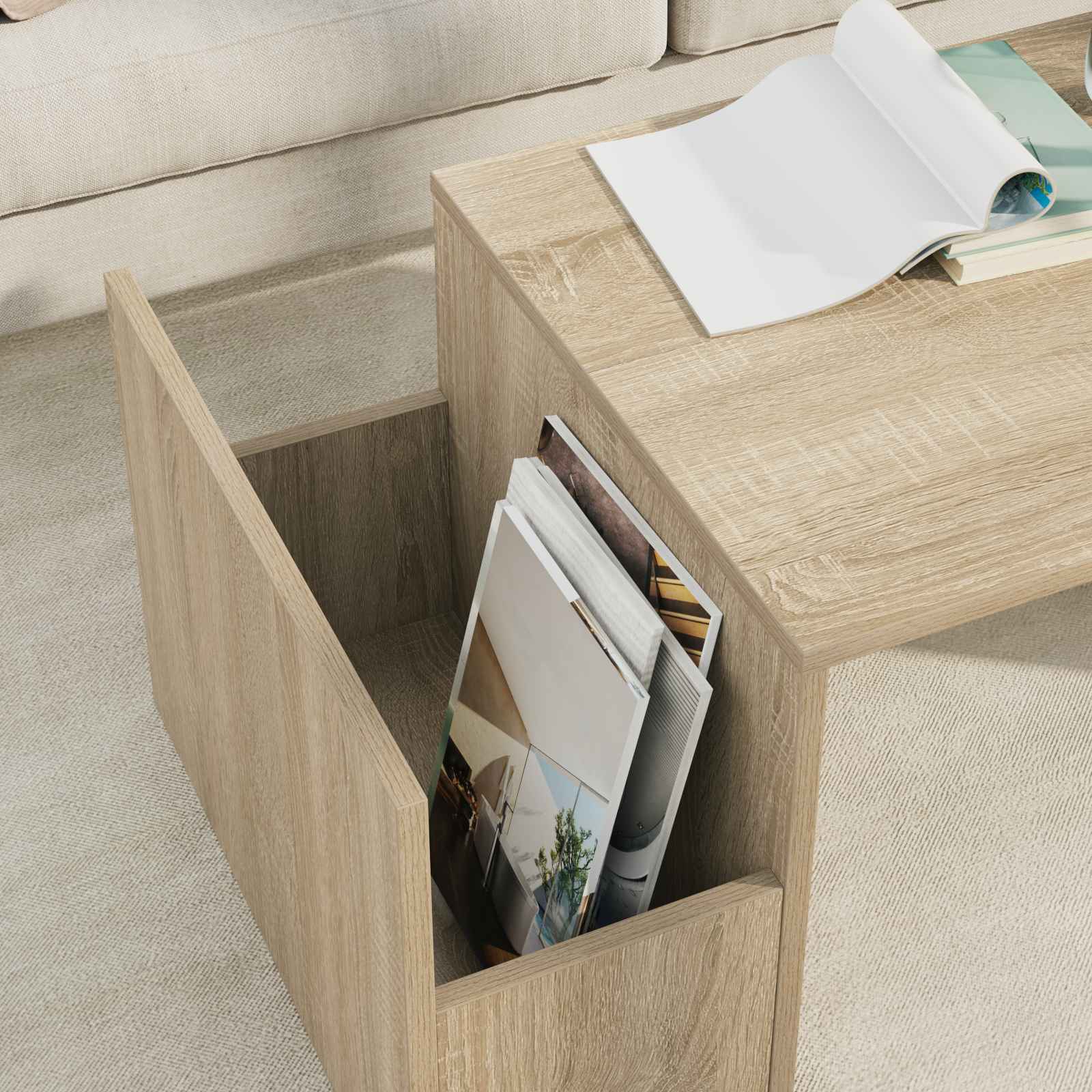 Kava Stol Sonoma hrast 90 x 45 x 35 cm Konstruirano drvo