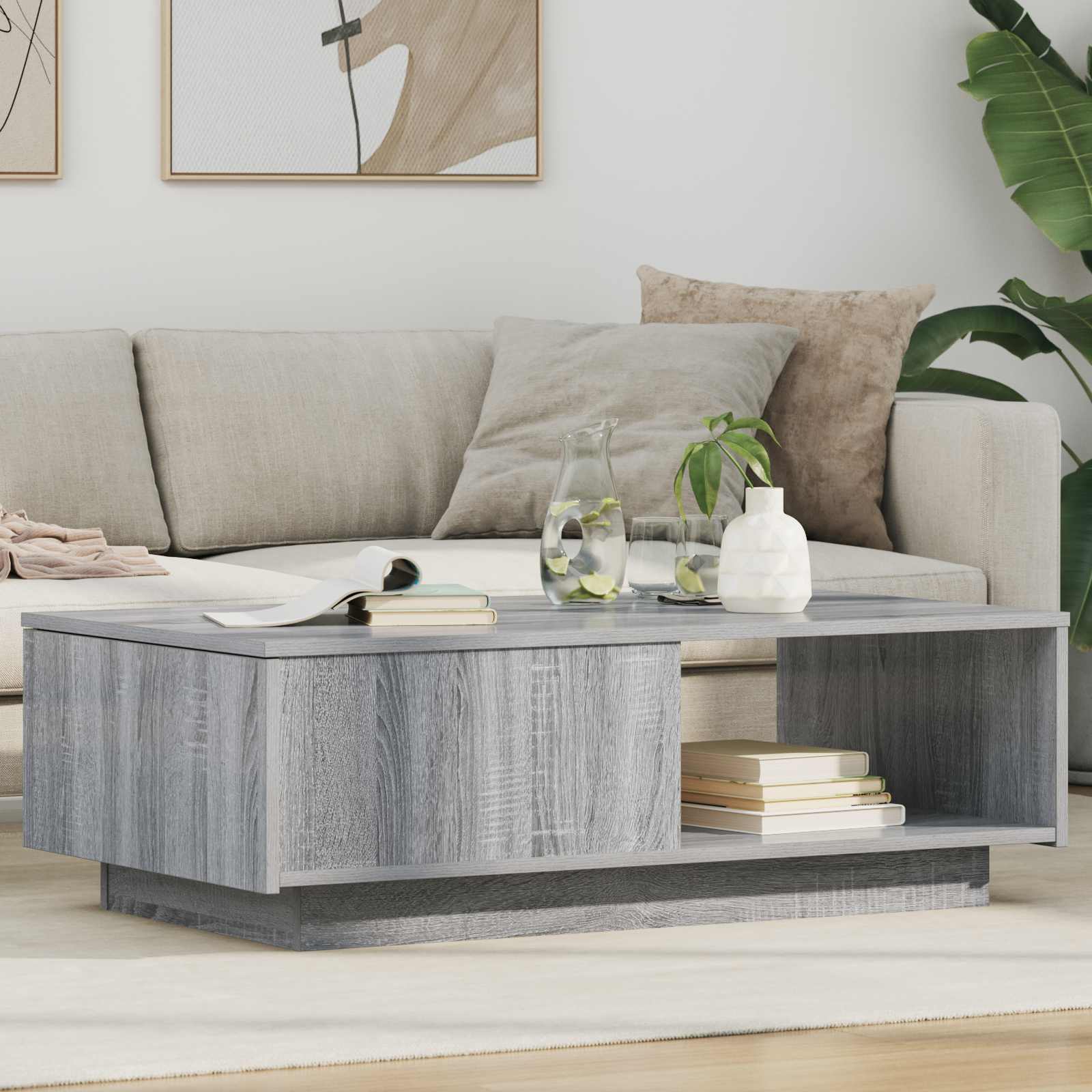 Kava Stol Siva Sonoma 95 x 55 x 31 cm Konstruirano drvo