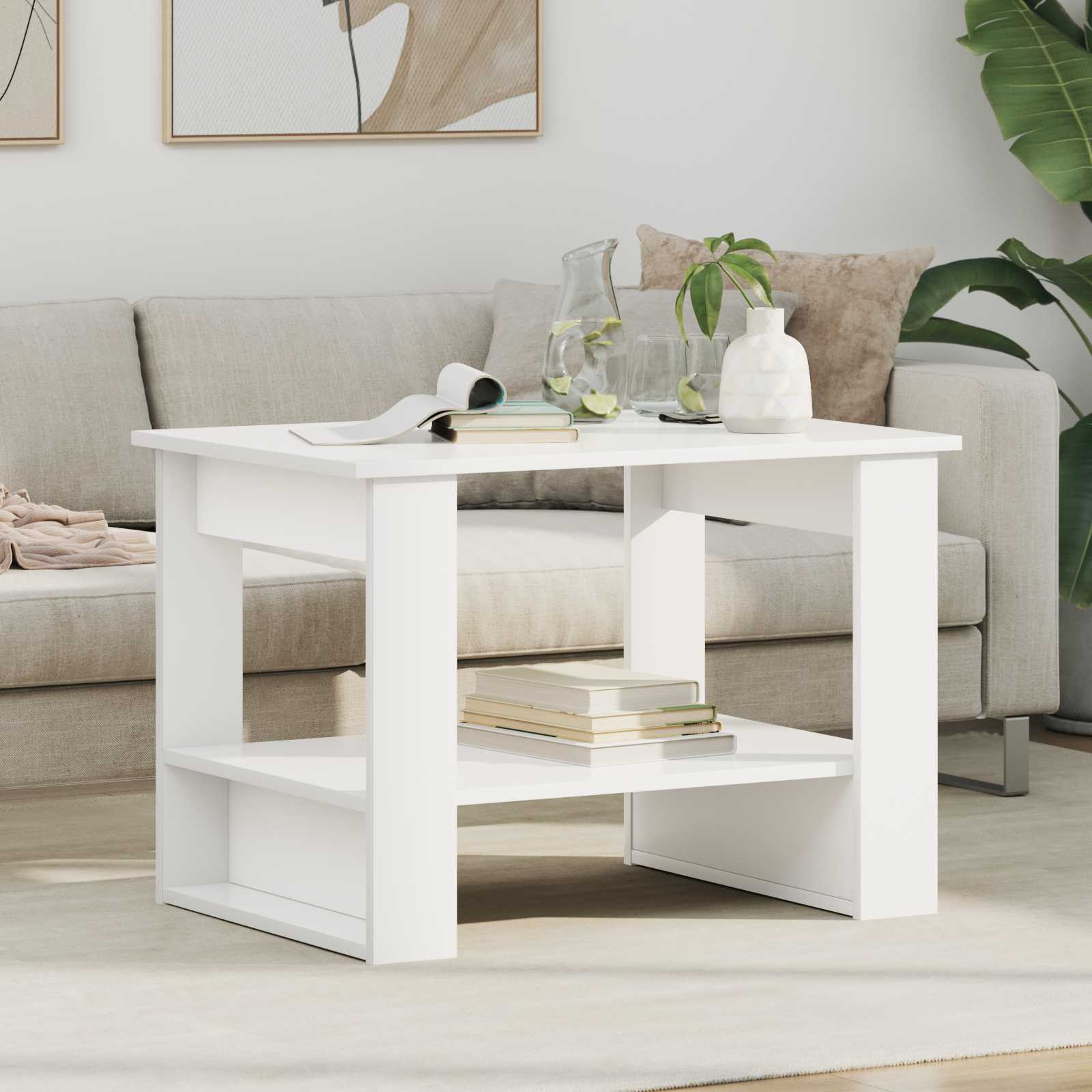 Kava Stol Bijelo 72 x 50 x 50 cm Konstruirano drvo