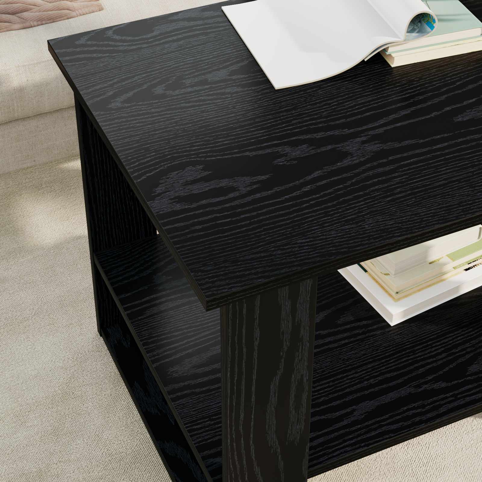 Kava Stol Crni hrast 72 x 50 x 50 cm Konstruirano drvo