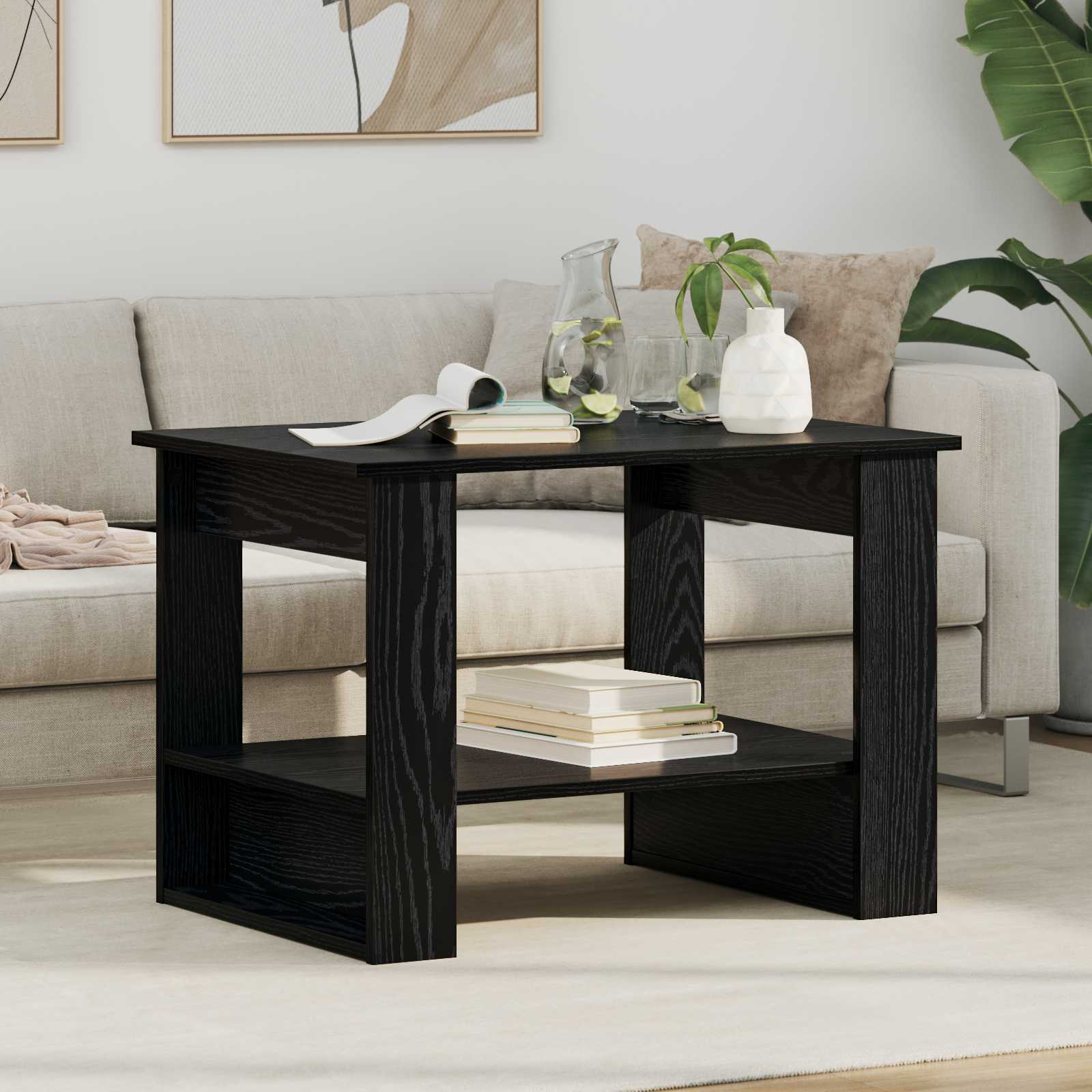 Kava Stol Crni hrast 72 x 50 x 50 cm Konstruirano drvo