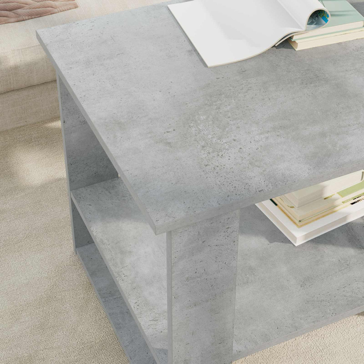 Kava Stol Betonski sivi 72 x 50 x 50 cm Konstruirano drvo