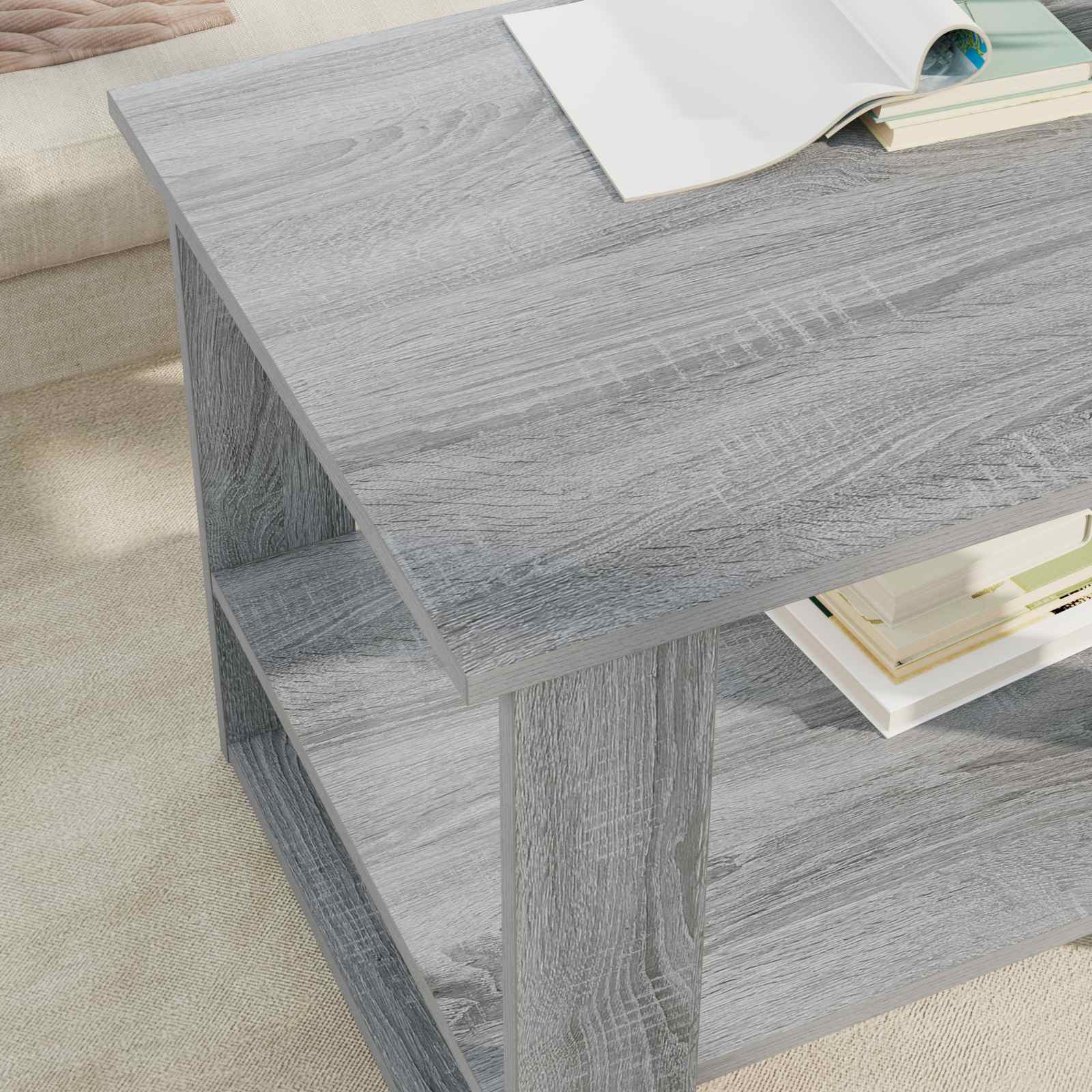 Kava Stol Siva Sonoma 72 x 50 x 50 cm Konstruirano drvo