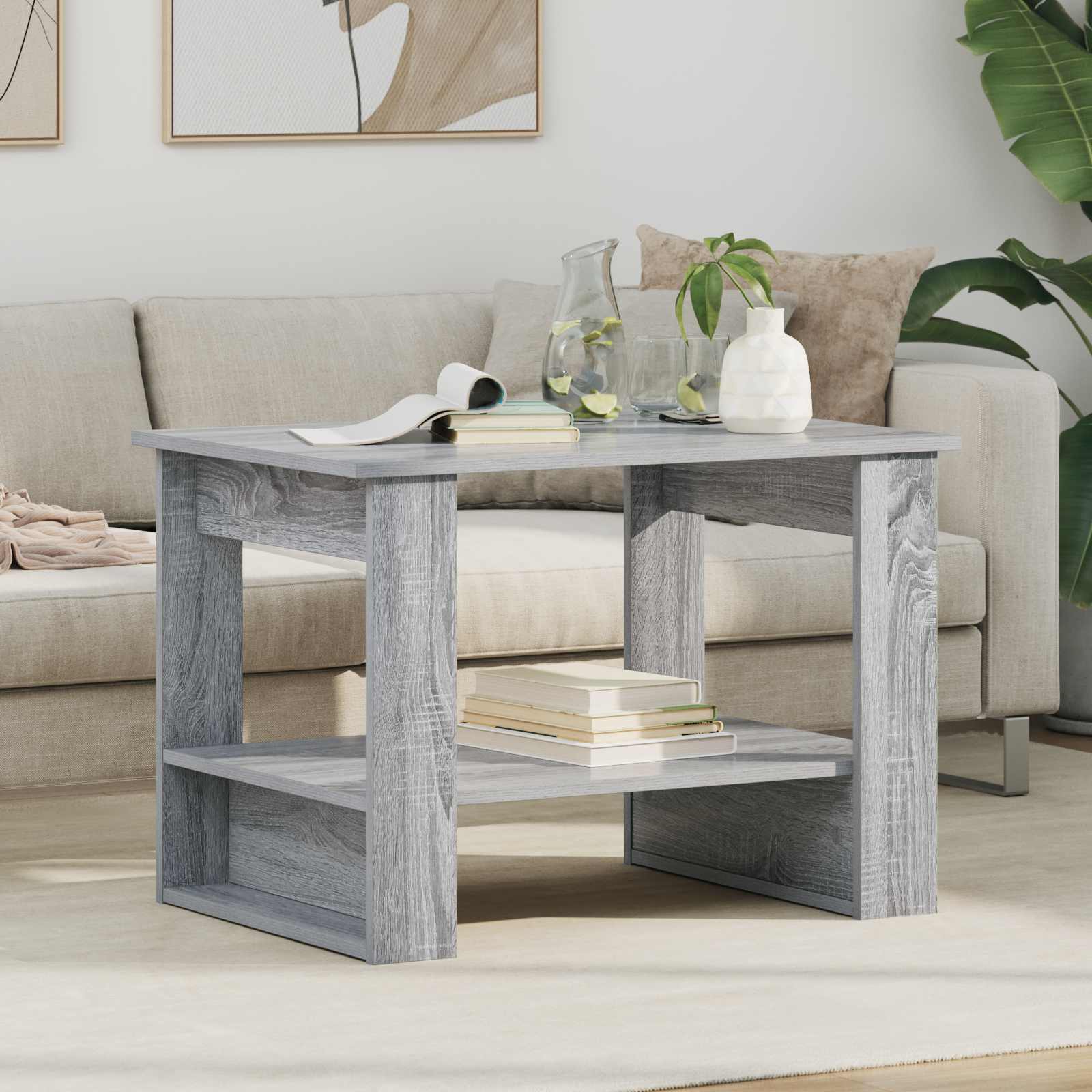Kava Stol Siva Sonoma 72 x 50 x 50 cm Konstruirano drvo