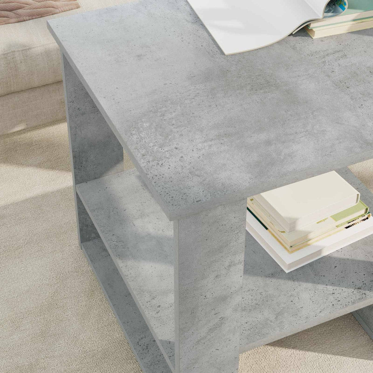 Kava Stol Betonski sivi 51 x 50 x 50 cm Konstruirano drvo