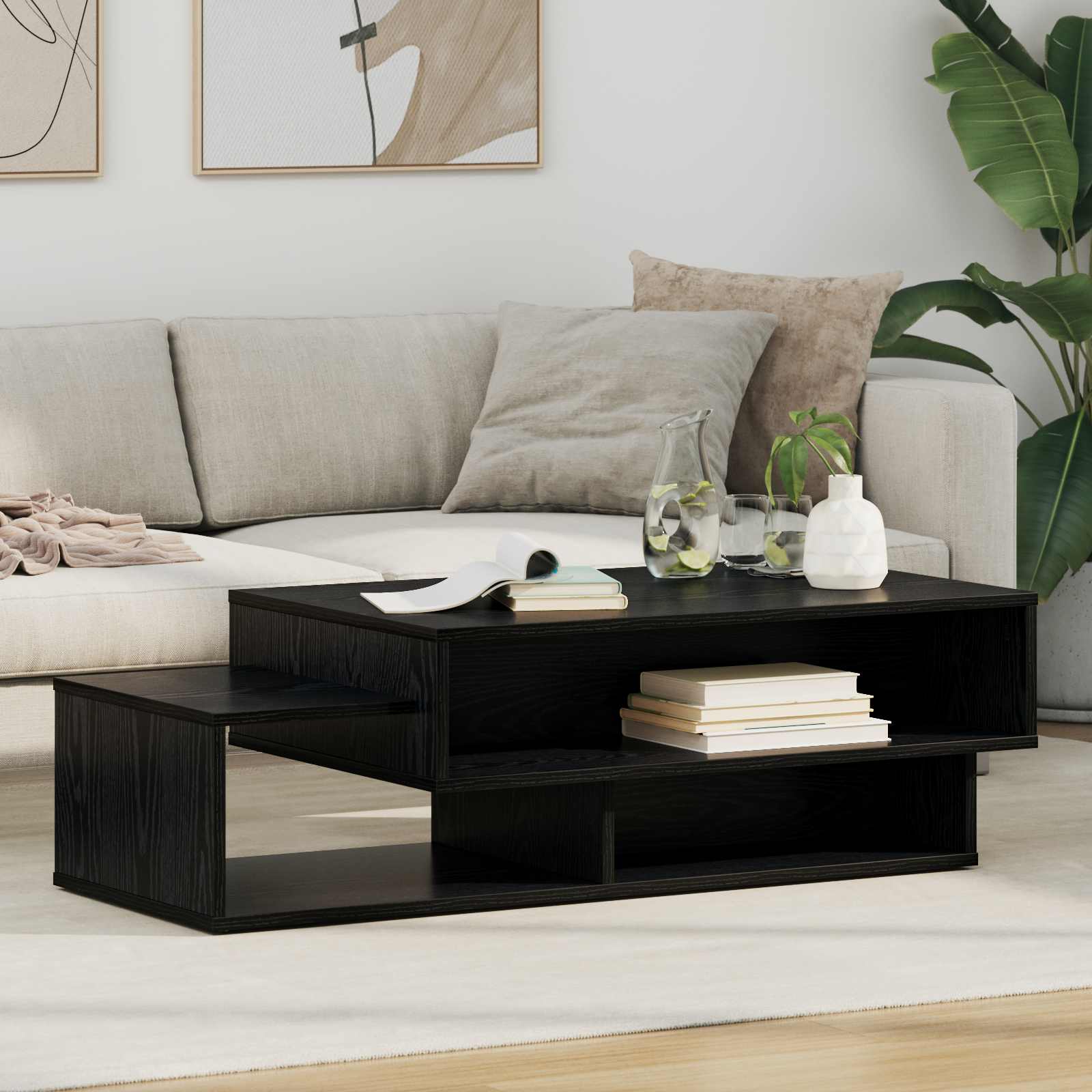 Kava Stol Crni hrast 105 x 50 x 32,5 cm Konstruirano drvo