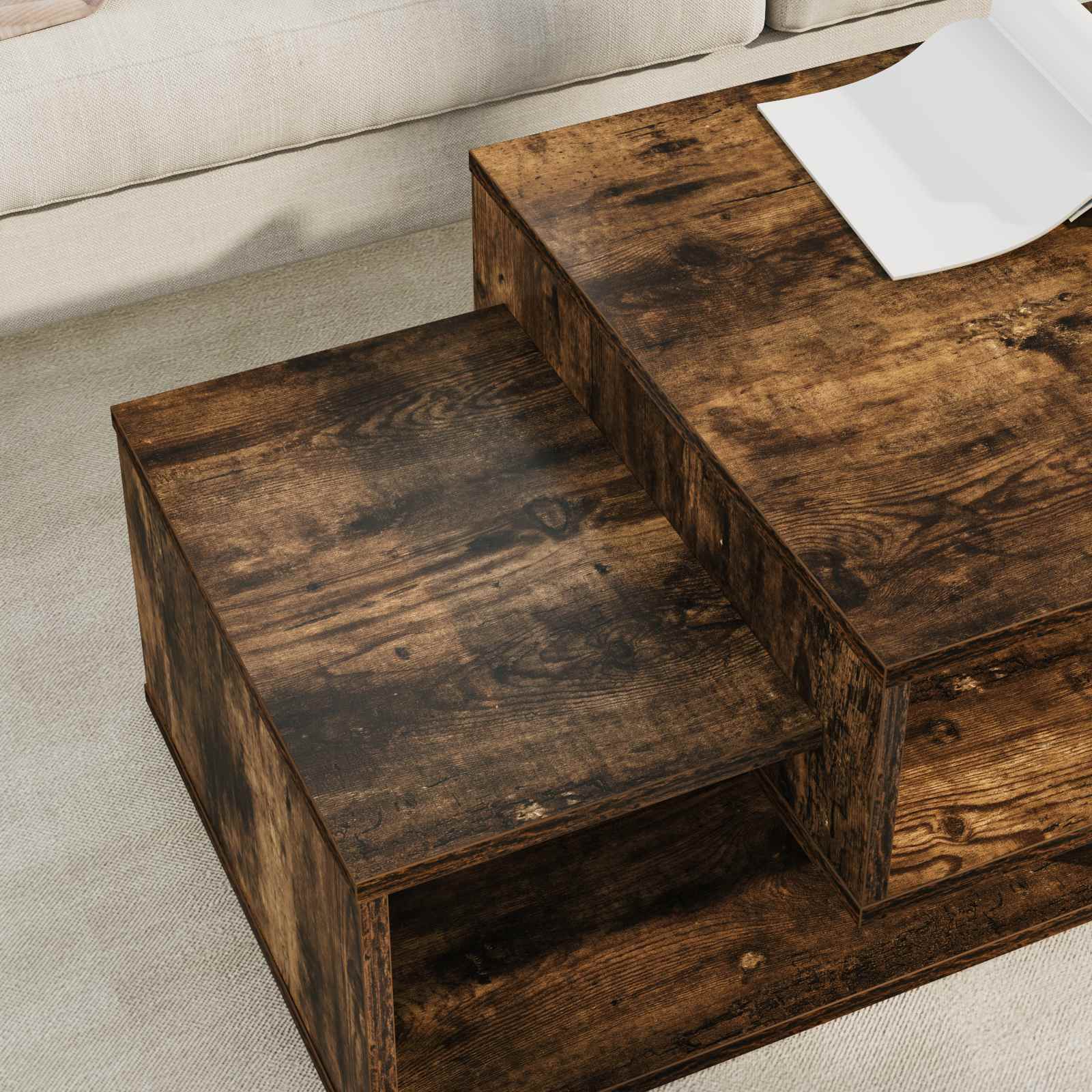 Kava Stol Dimljeni hrast 105 x 50 x 32,5 cm Konstruirano drvo