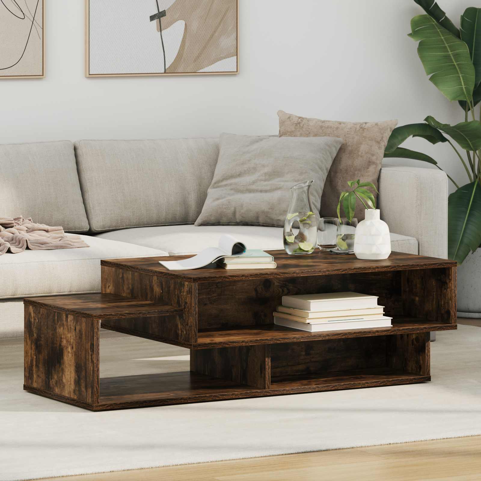 Kava Stol Dimljeni hrast 105 x 50 x 32,5 cm Konstruirano drvo