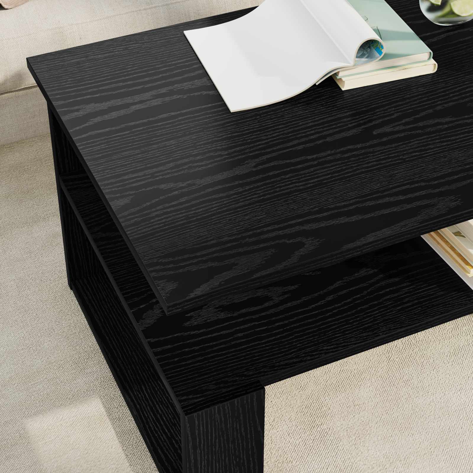 Kava Stol Crni hrast 90 x 50 x 40 cm Konstruirano drvo
