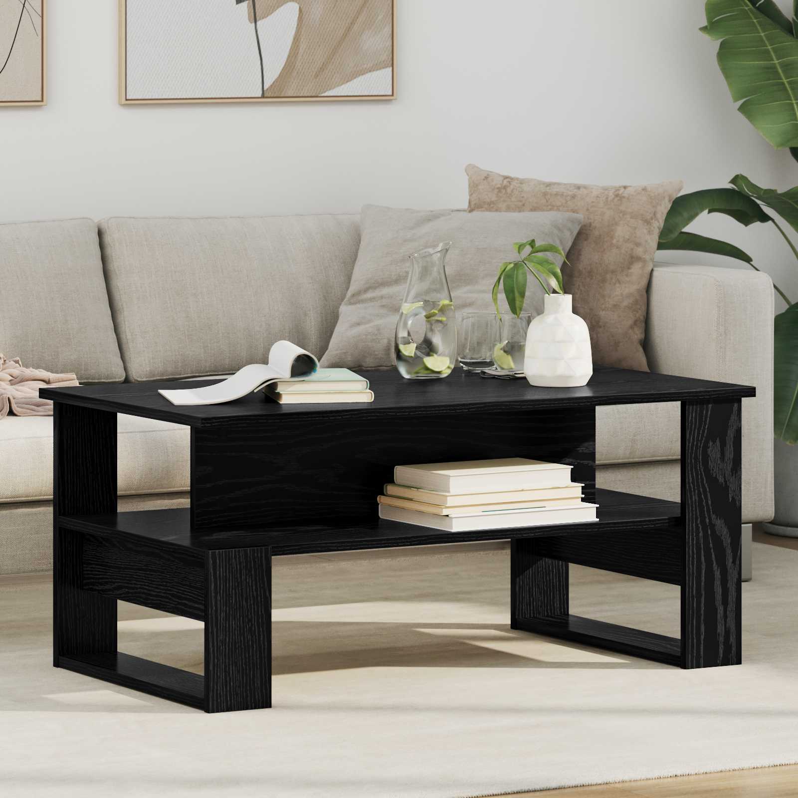 Kava Stol Crni hrast 90 x 50 x 40 cm Konstruirano drvo