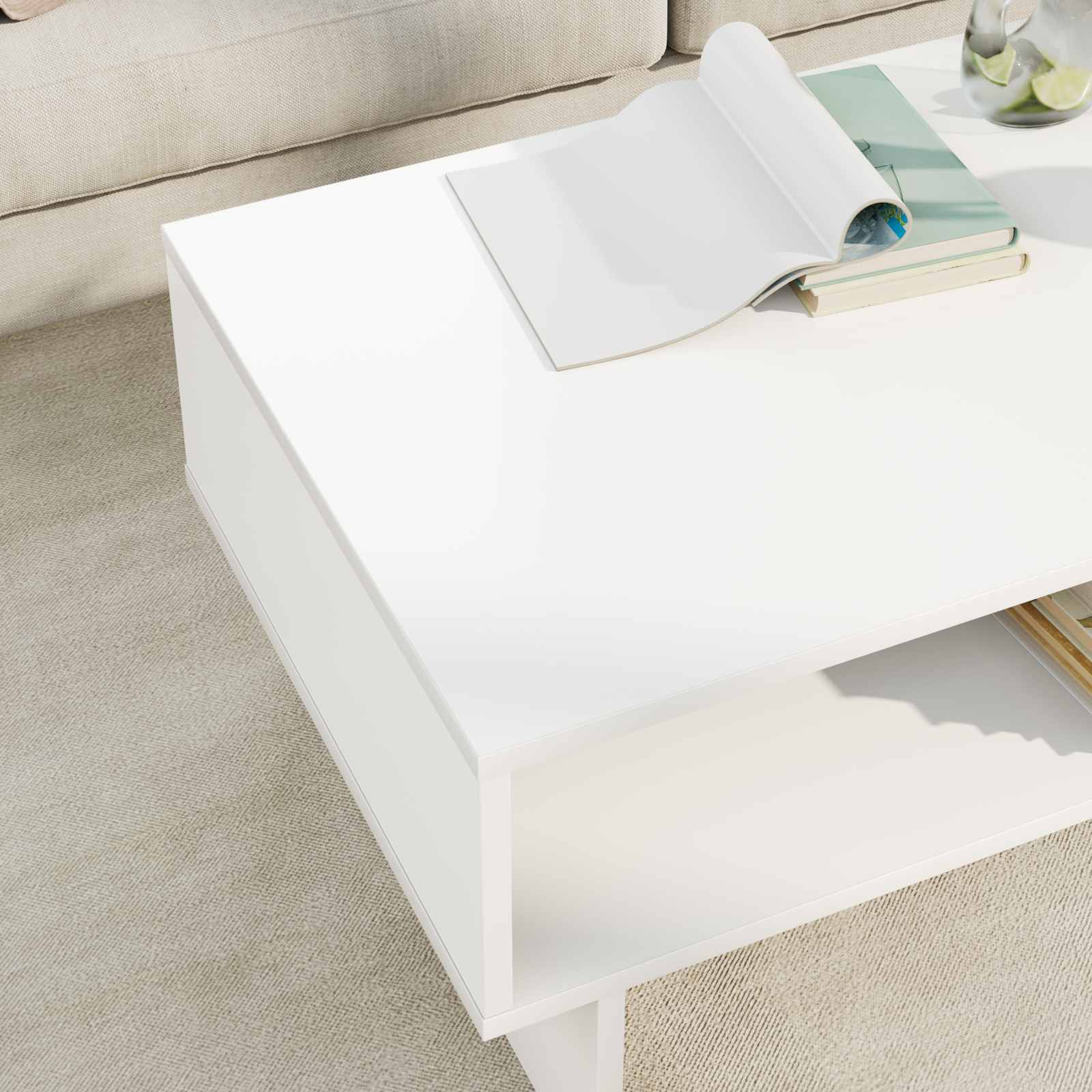 Kava Stol Bijelo 80 x 46 x 35 cm Konstruirano drvo
