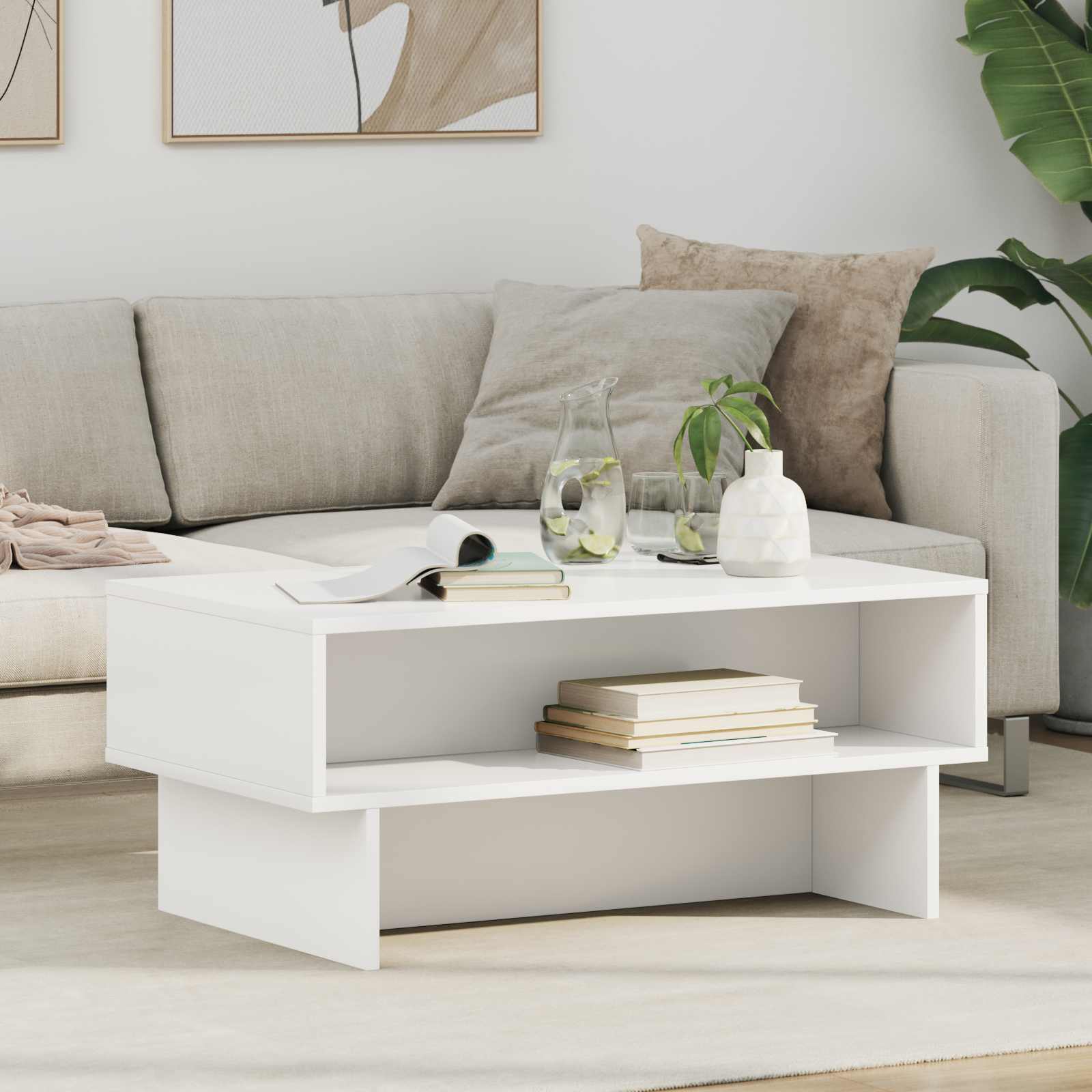 Kava Stol Bijelo 80 x 46 x 35 cm Konstruirano drvo