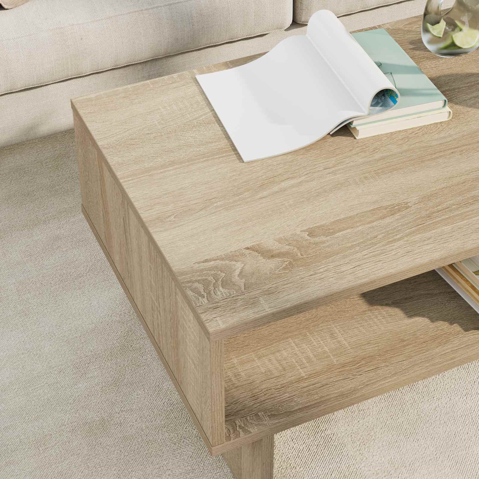 Kava Stol Sonoma hrast 80 x 46 x 35 cm Konstruirano drvo