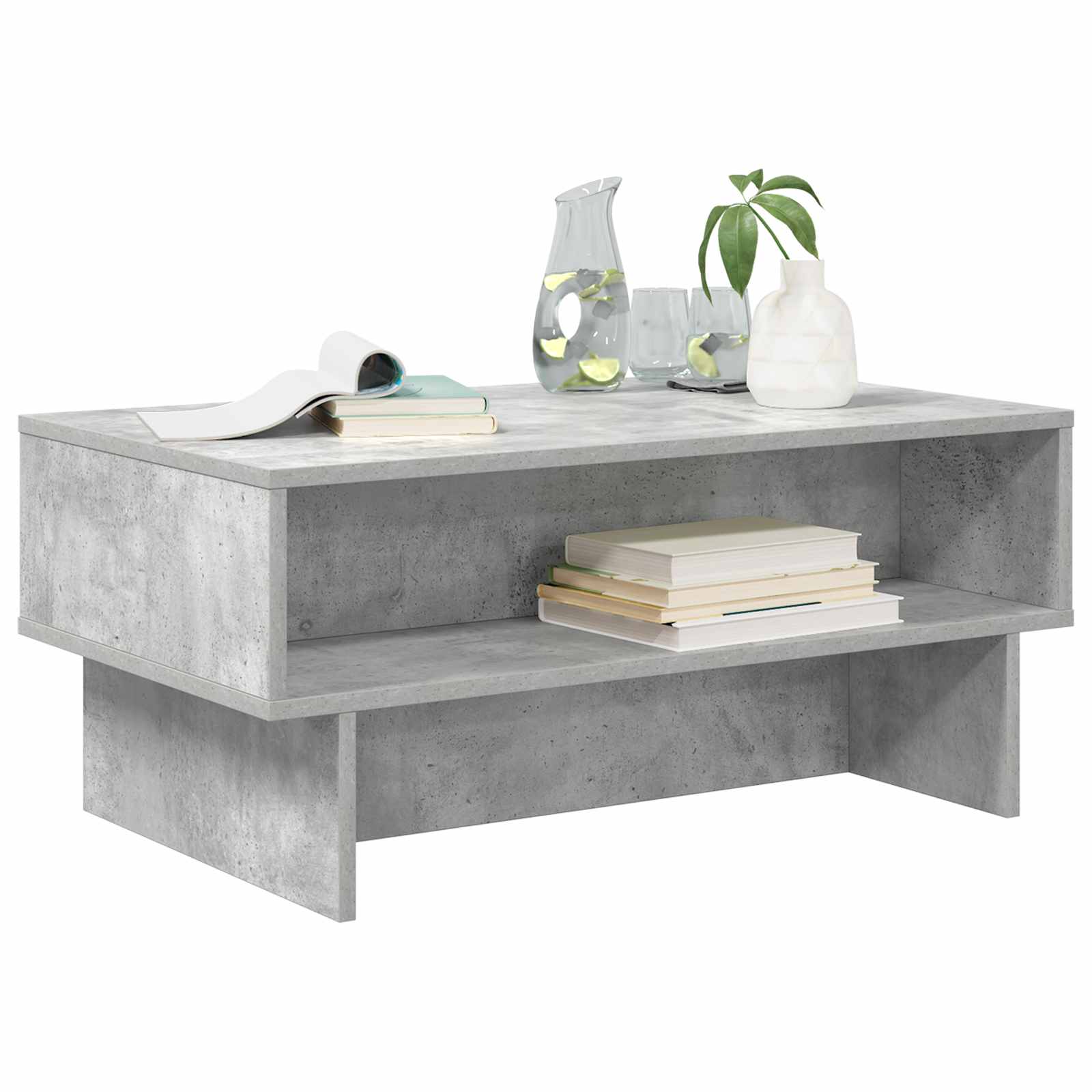 Kava Stol Betonski sivi 80 x 46 x 35 cm Konstruirano drvo