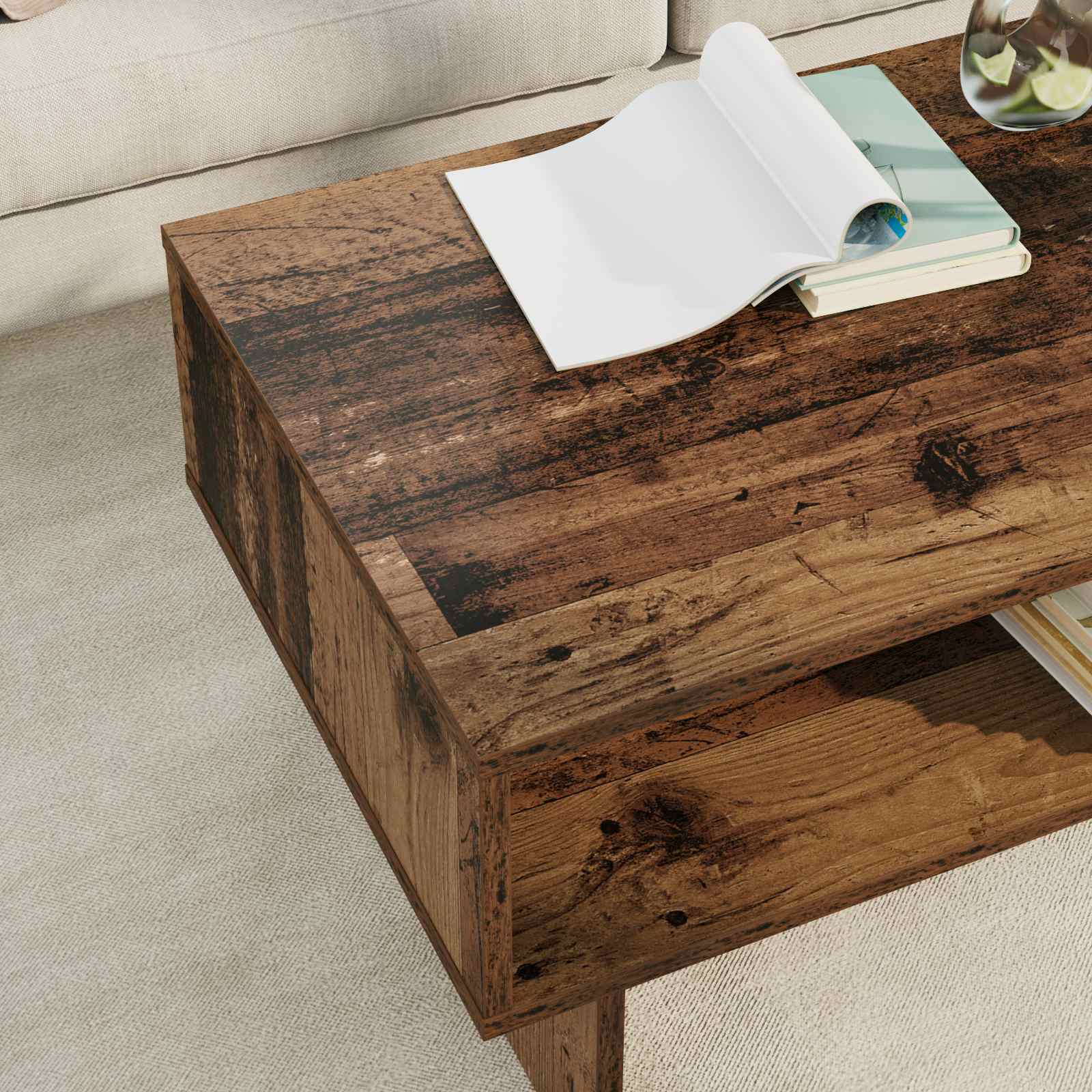 Kava Stol Staro drvo 80 x 46 x 35 cm Konstruirano drvo