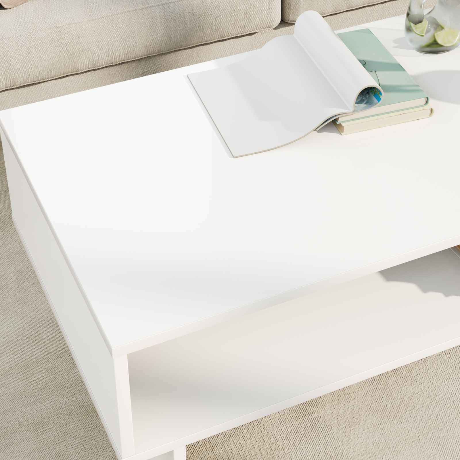 Kava Stol Bijelo 100 x 46 x 35 cm Konstruirano drvo