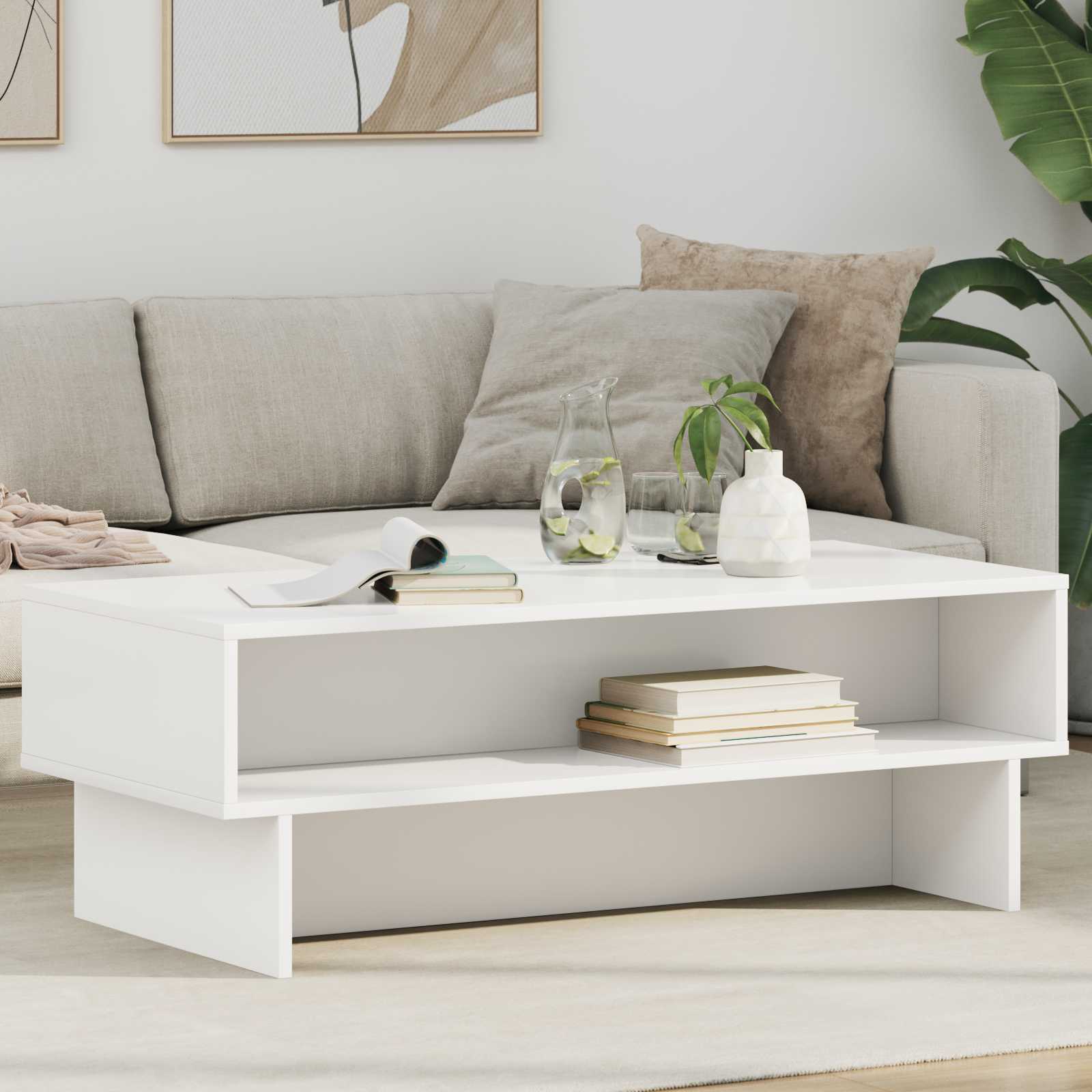 Kava Stol Bijelo 100 x 46 x 35 cm Konstruirano drvo